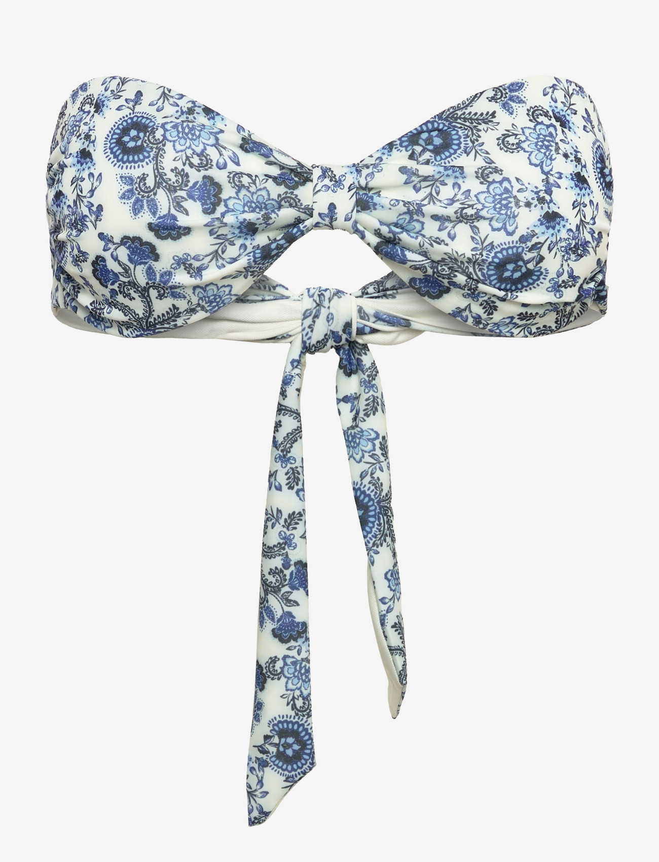 Rosemunde - RWShiitake Bandeau Bikini Top - bandeaubikinier - blue boho ao print - 0
