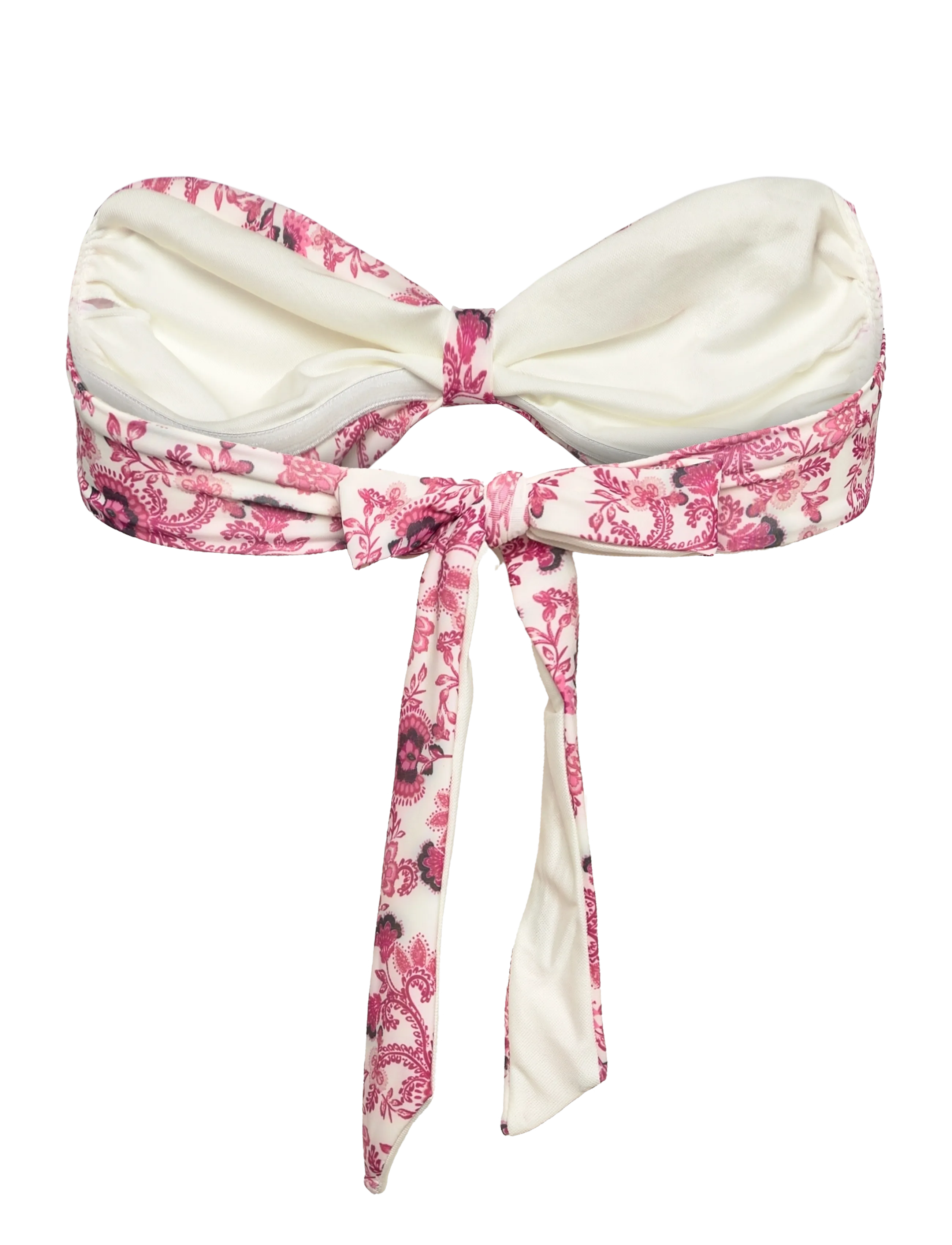 Rosemunde - RWShiitake Bandeau Bikini Top - bandeau-bikini-oberteile - pink boho ao print - 1
