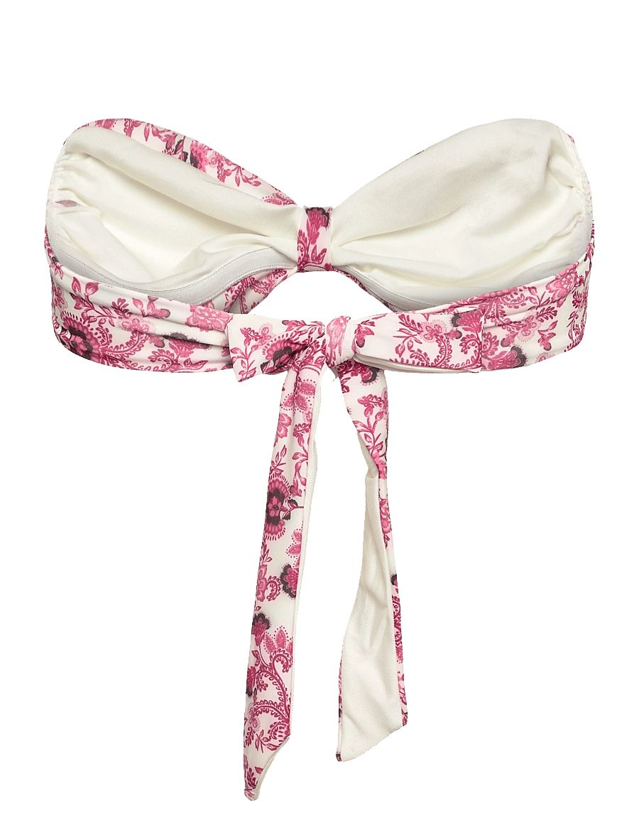 Rosemunde - RWShiitake Bandeau Bikini Top - bandeau-bikini-oberteile - pink boho ao print - 1