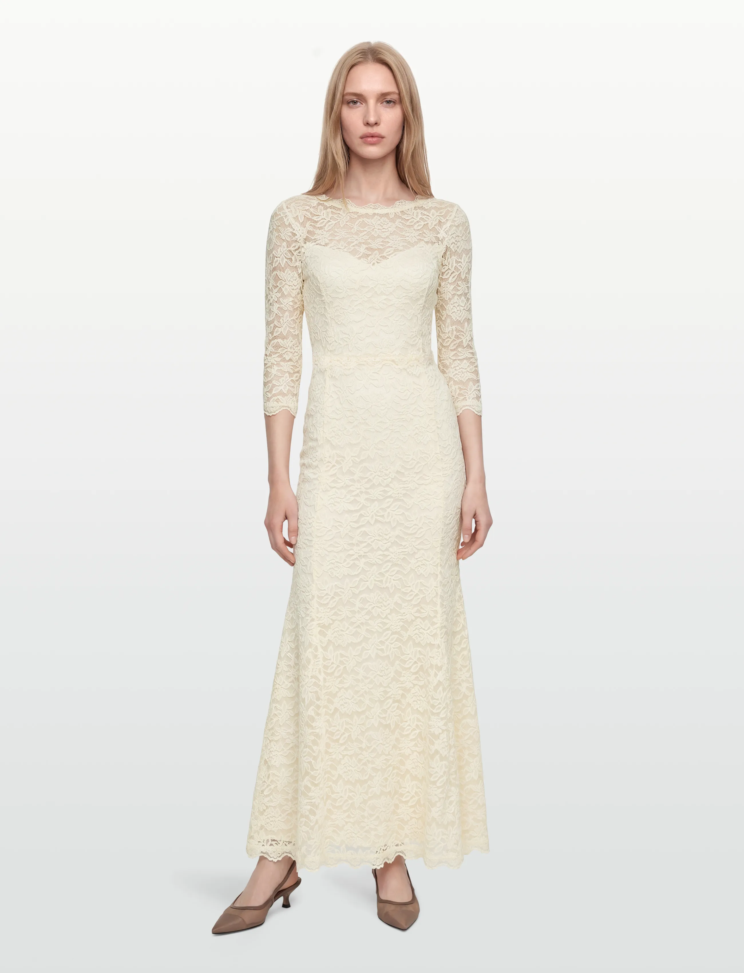 Rosemunde Rwdelicia 3/4 Long Bridal Dress, L, Cream, Kjoler > Maxikjole, Dame