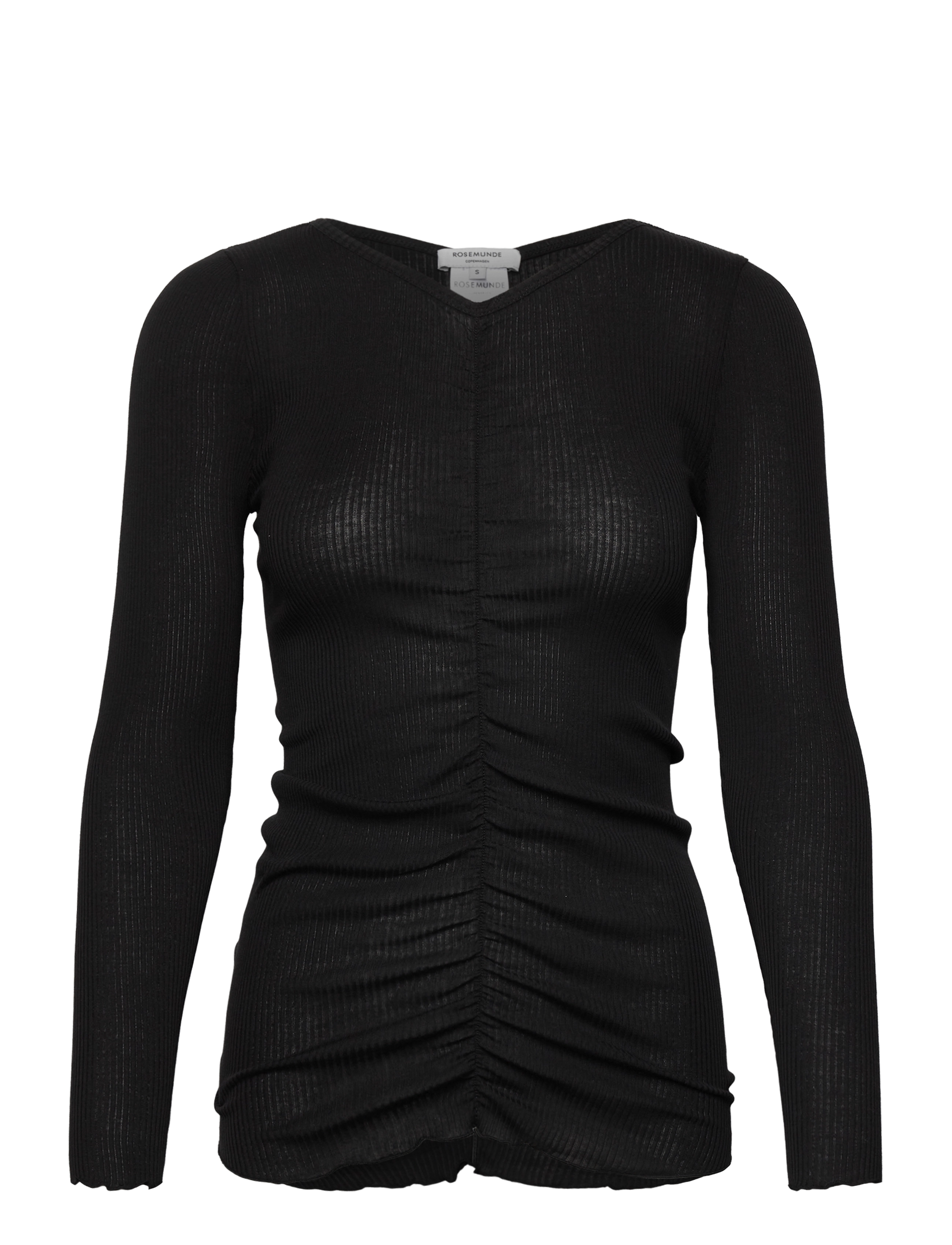 Rosemunde Rwbalta Ls Elastic T-Shirt, M, Black, T-Shirts & Toppe > Langærmede, Dame