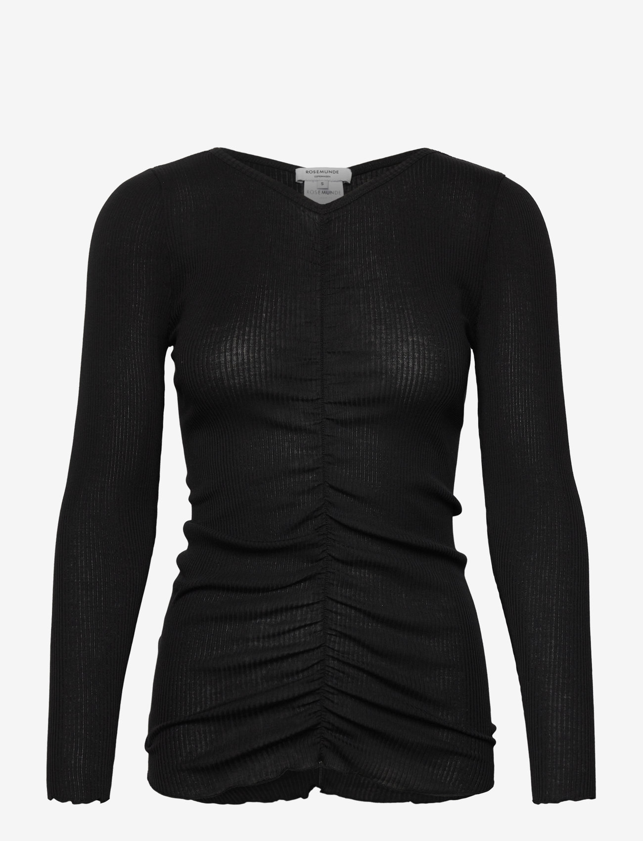 Rosemunde - RWBalta LS Elastic T-shirt - langärmlige tops - black - 0