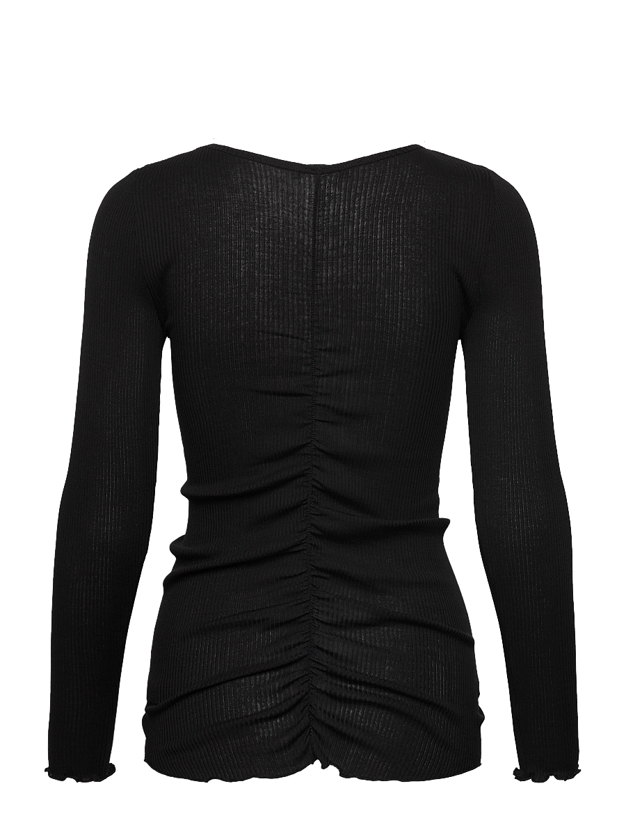Rosemunde - RWBalta LS Elastic T-shirt - pikkade varrukatega topid - black - 1