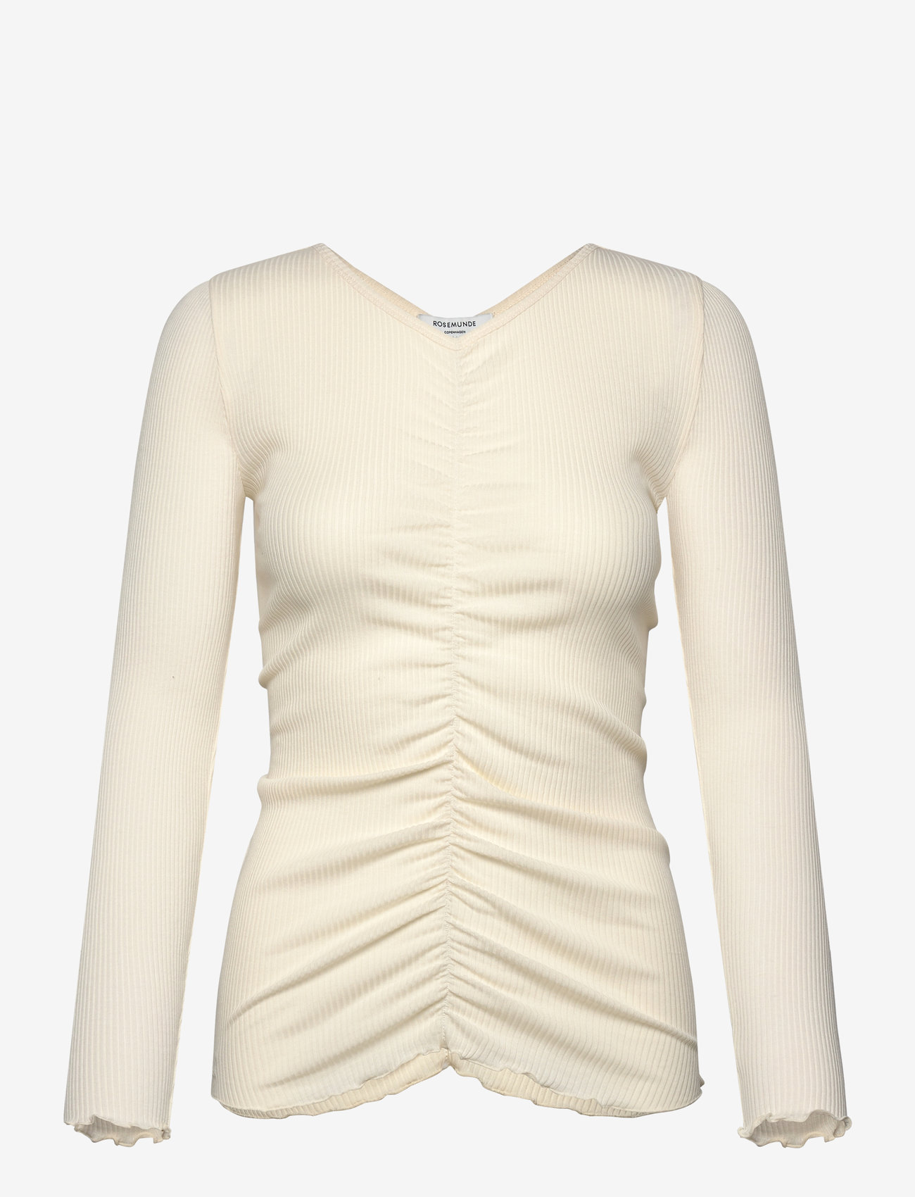 Rosemunde - RWBalta LS Elastic T-shirt - long-sleeved tops - ivory - 0