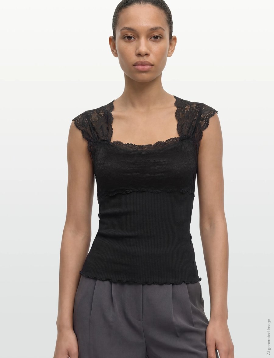 Rosemunde - RWBalta SS Lace Top - hauts sans manches - black - 3