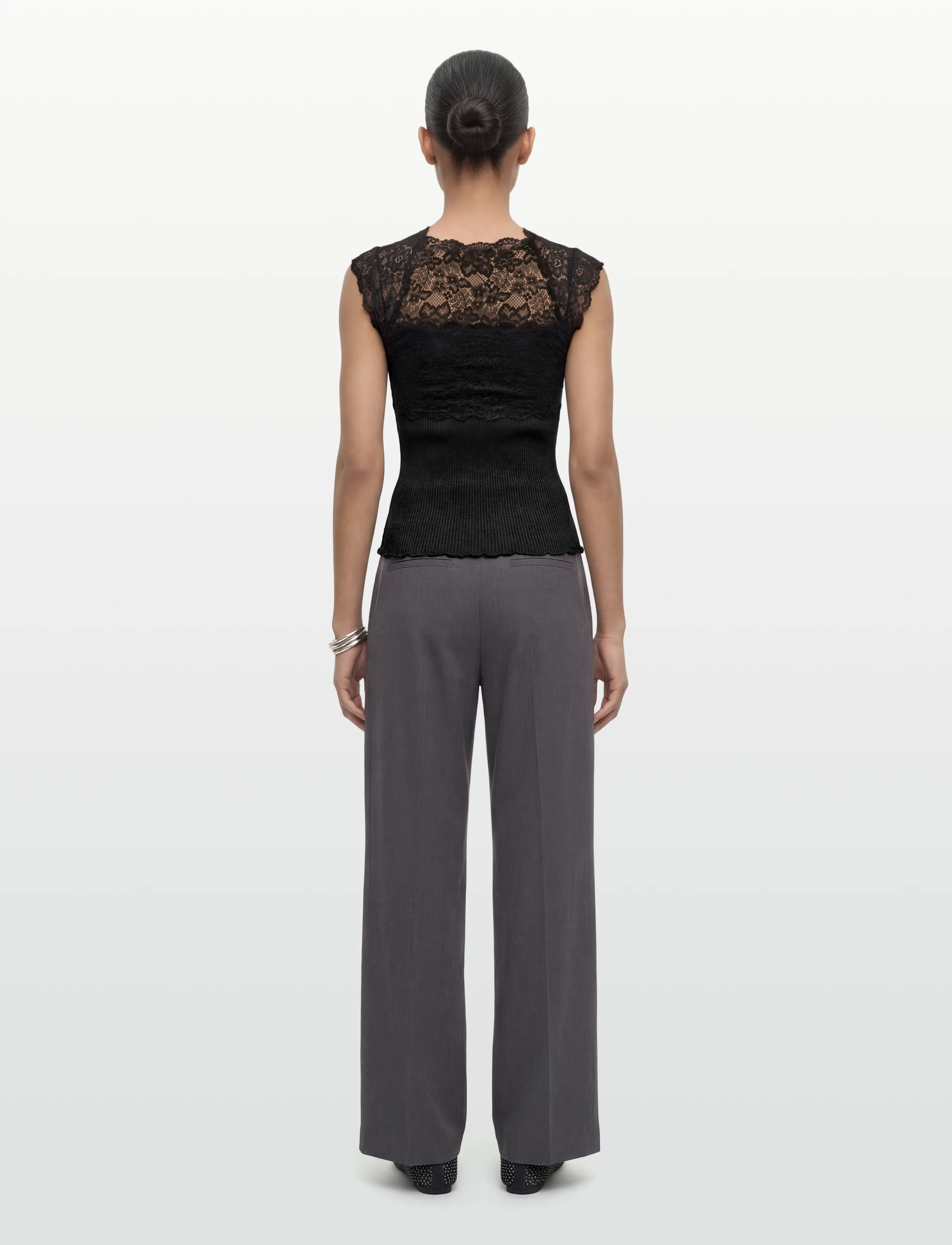 Rosemunde - RWBalta SS Lace Top - ermeløse topper - black - 4