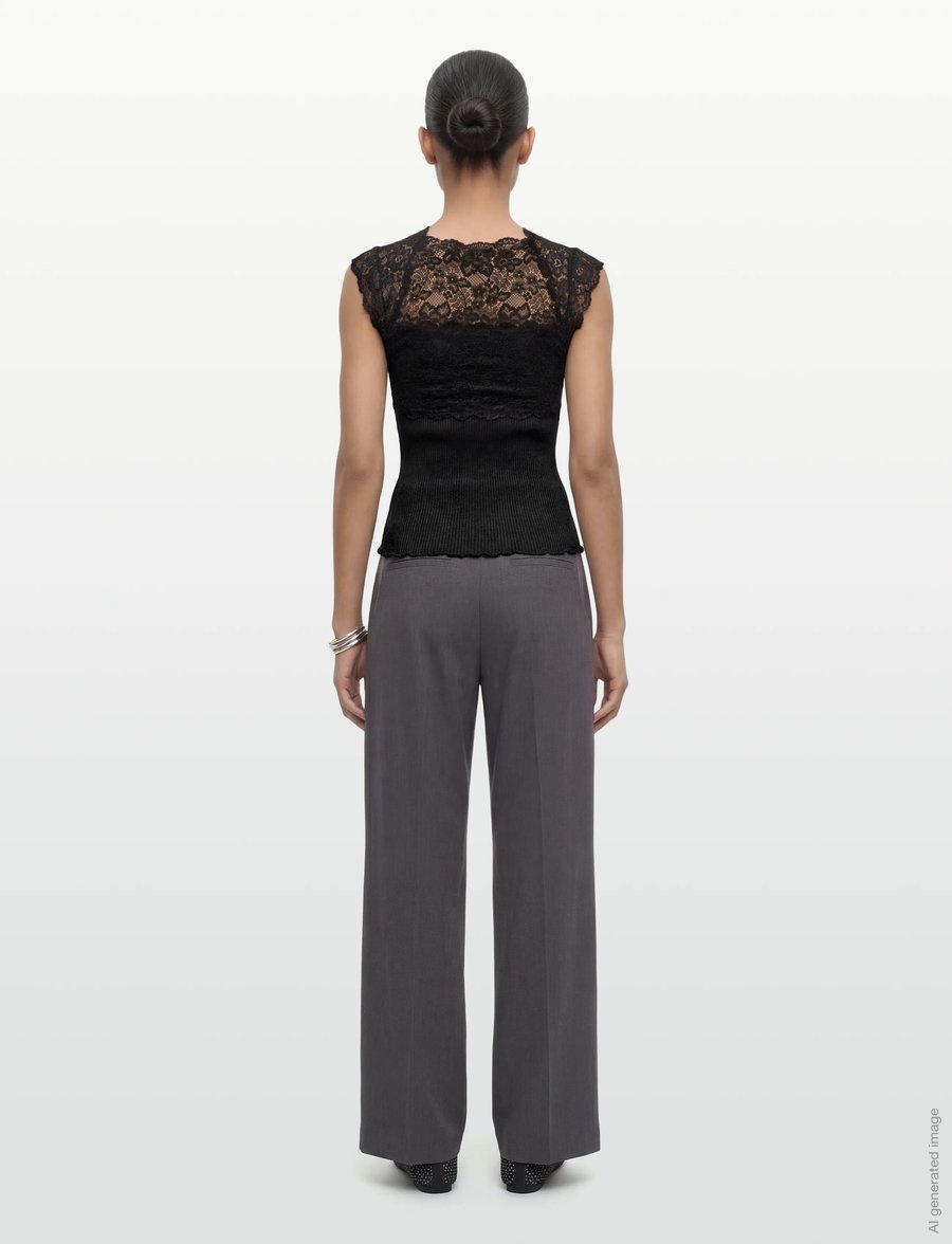 Rosemunde - RWBalta SS Lace Top - hauts sans manches - black - 4