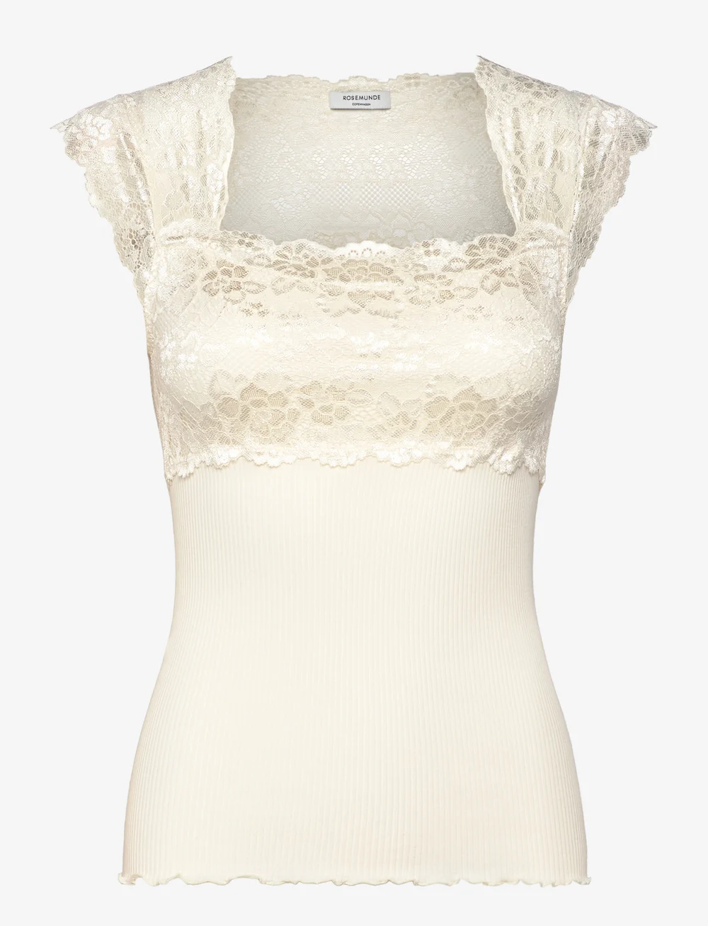 Rosemunde - RWBalta SS Lace Top - sleeveless tops - ivory - 0