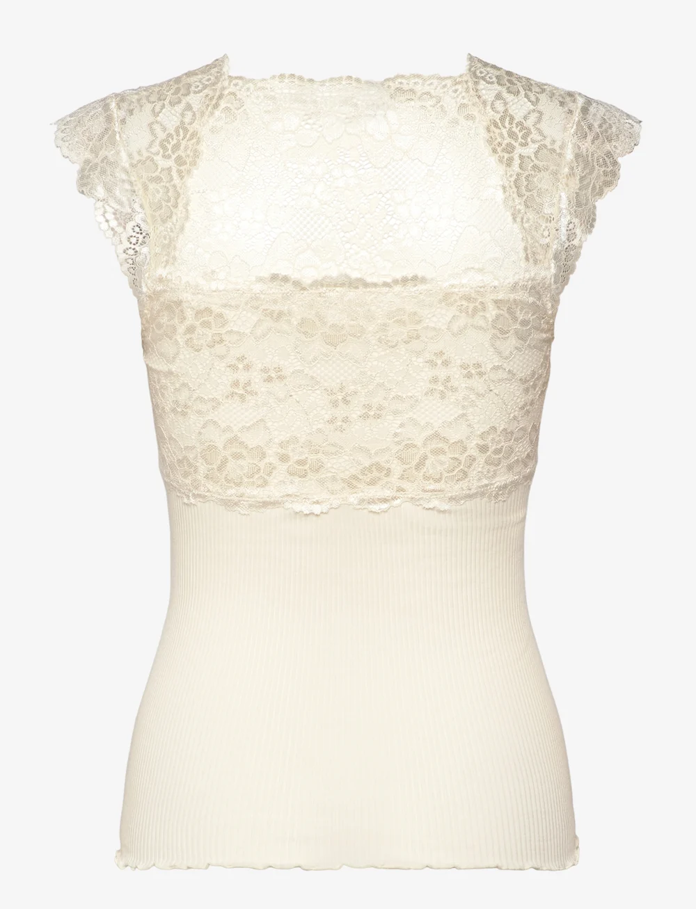 Rosemunde - RWBalta SS Lace Top - sleeveless tops - ivory - 1