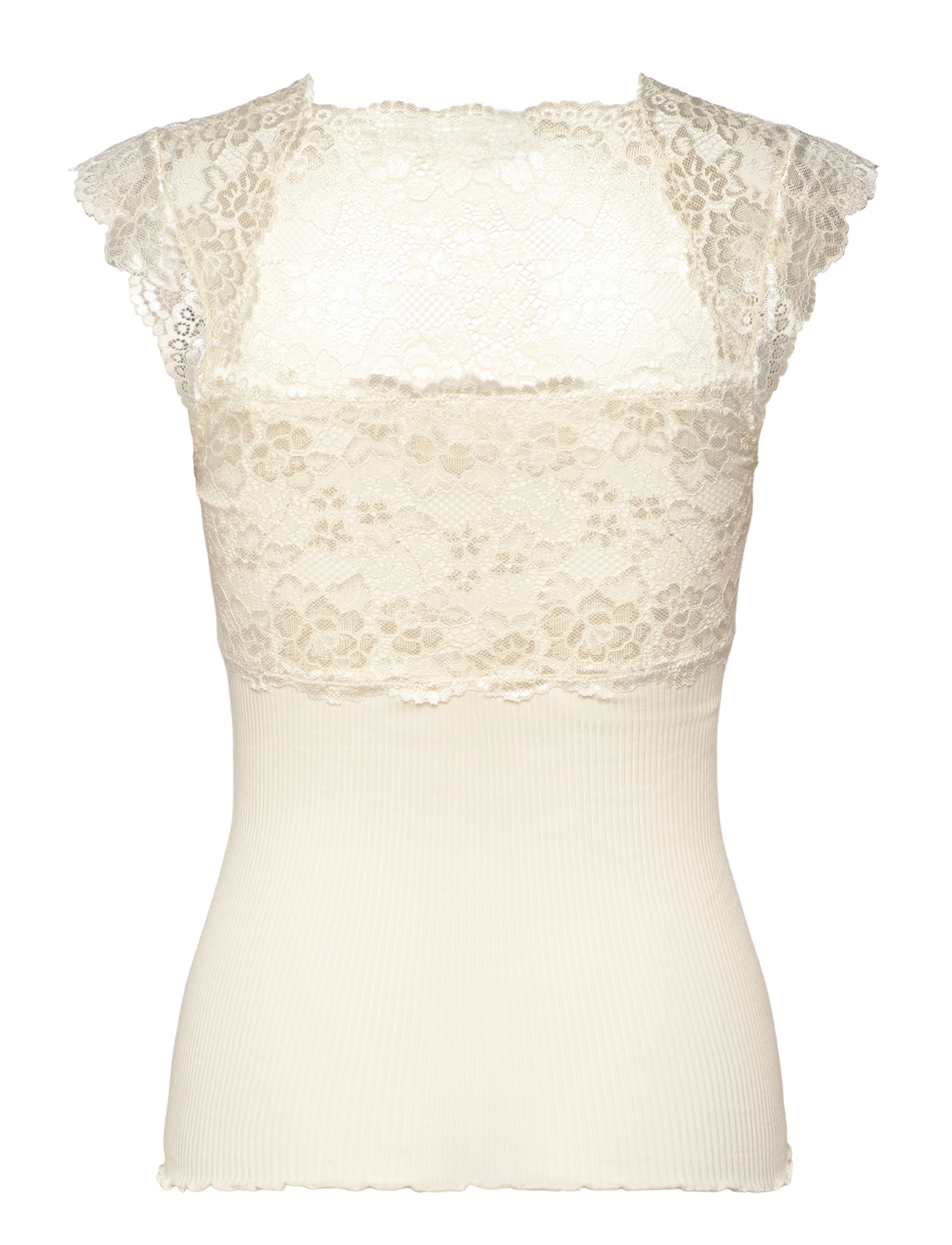 Rosemunde - RWBalta SS Lace Top - sleeveless tops - ivory - 2