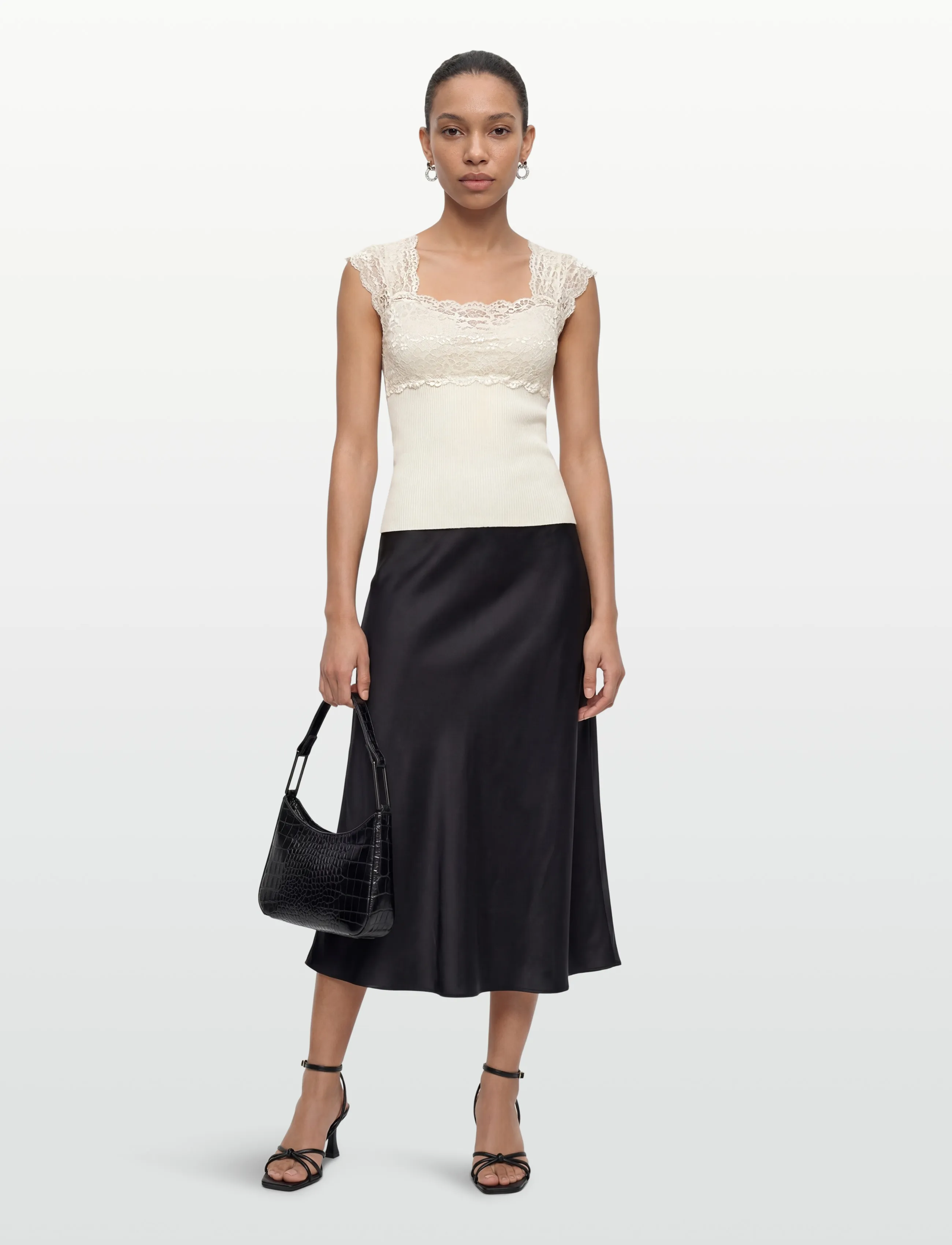 Rosemunde Rwbalta Ss Lace Top, Kvinder, Blonde Top, Hvid, Str: XL