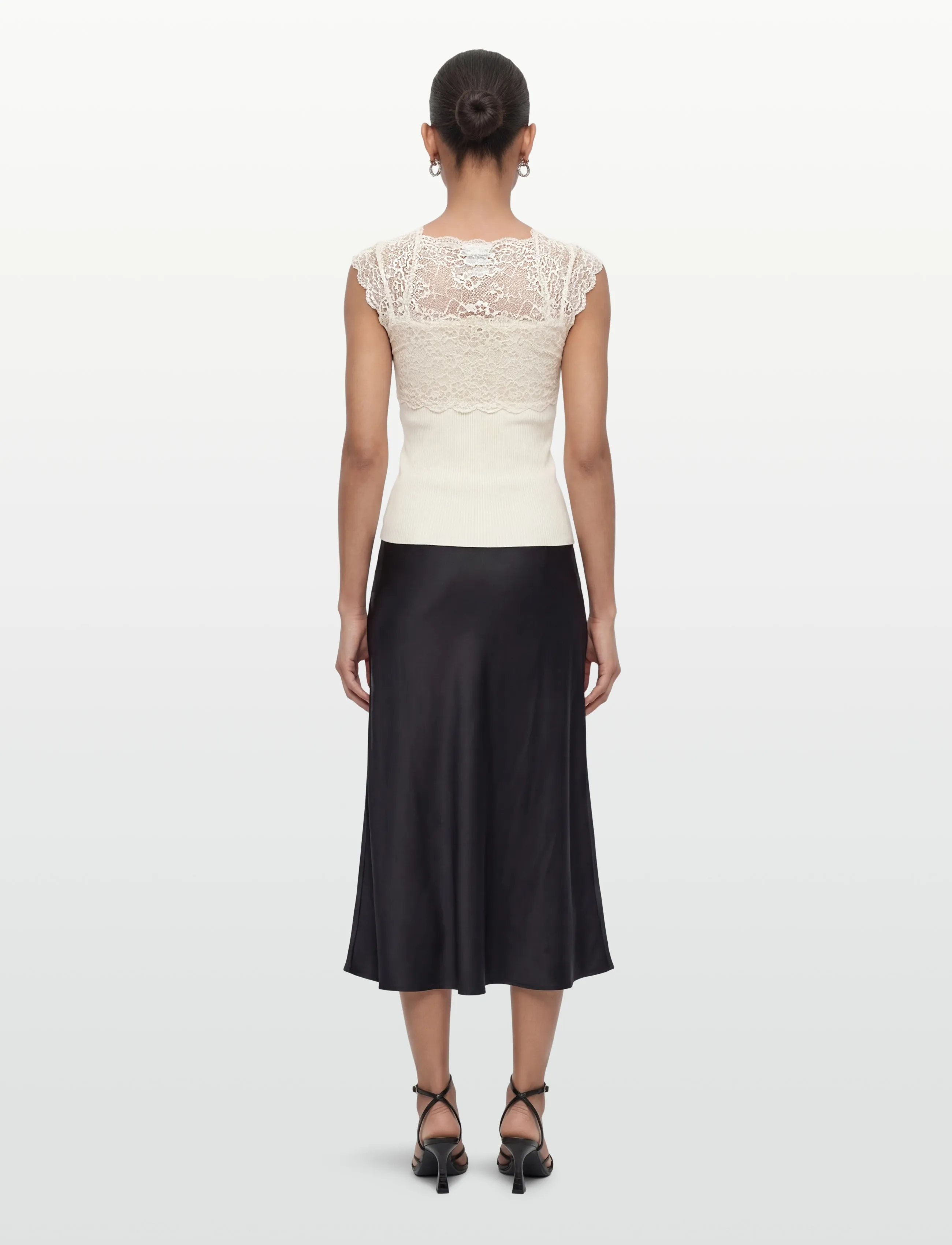 Rosemunde - RWBalta SS Lace Top - sleeveless tops - ivory - 4