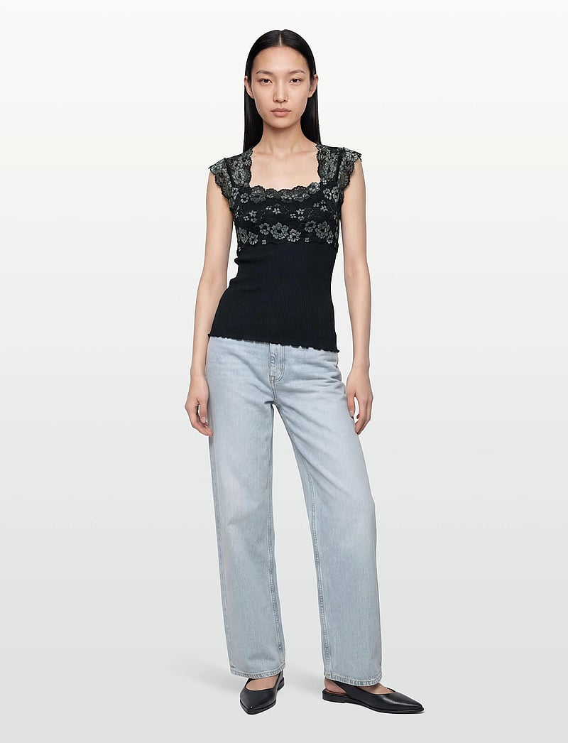 Rosemunde - RWBalta SS Lace Top - Ärmellose tops - navy w/paris blue - 0