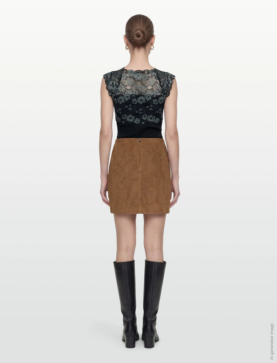 Rosemunde - RWBalta SS Lace Top - Ärmellose tops - navy w/paris blue - 4