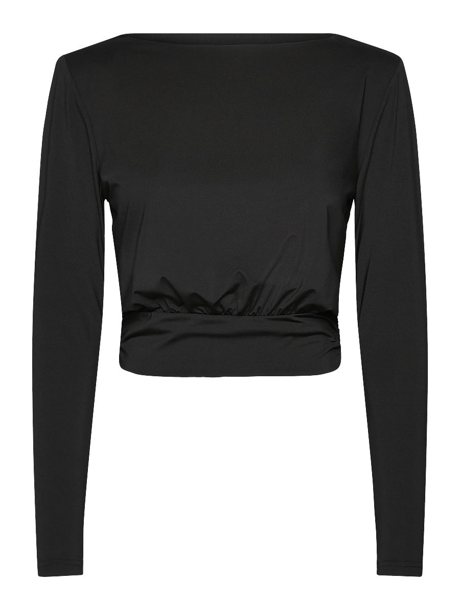 Rosemunde - RWBillie LS O-neck T-shirt - langärmlige tops - black - 1