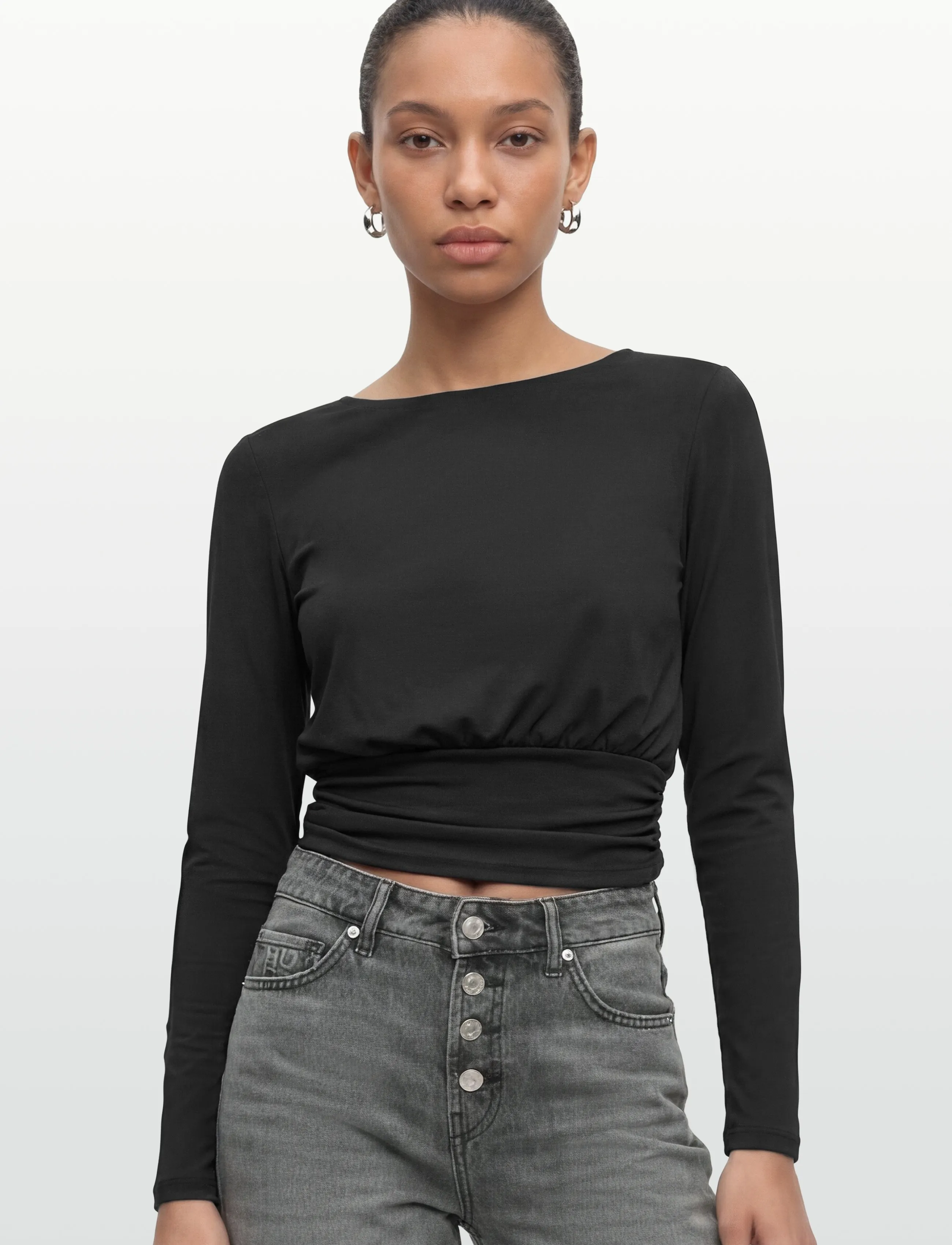 Rosemunde - RWBillie LS O-neck T-shirt - pitkähihaiset paidat - black - 3