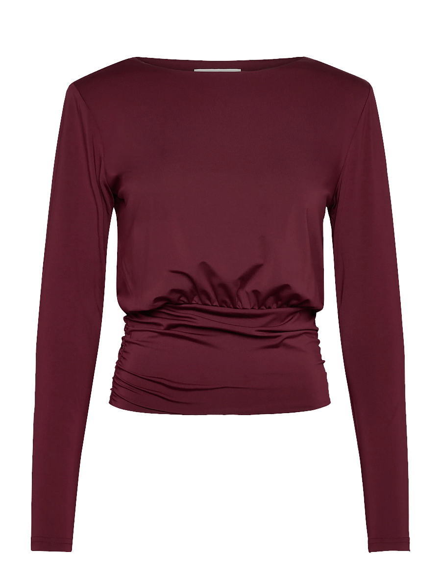 Rosemunde - RWBillie LS O-neck T-shirt - langärmlige tops - tawny port - 1