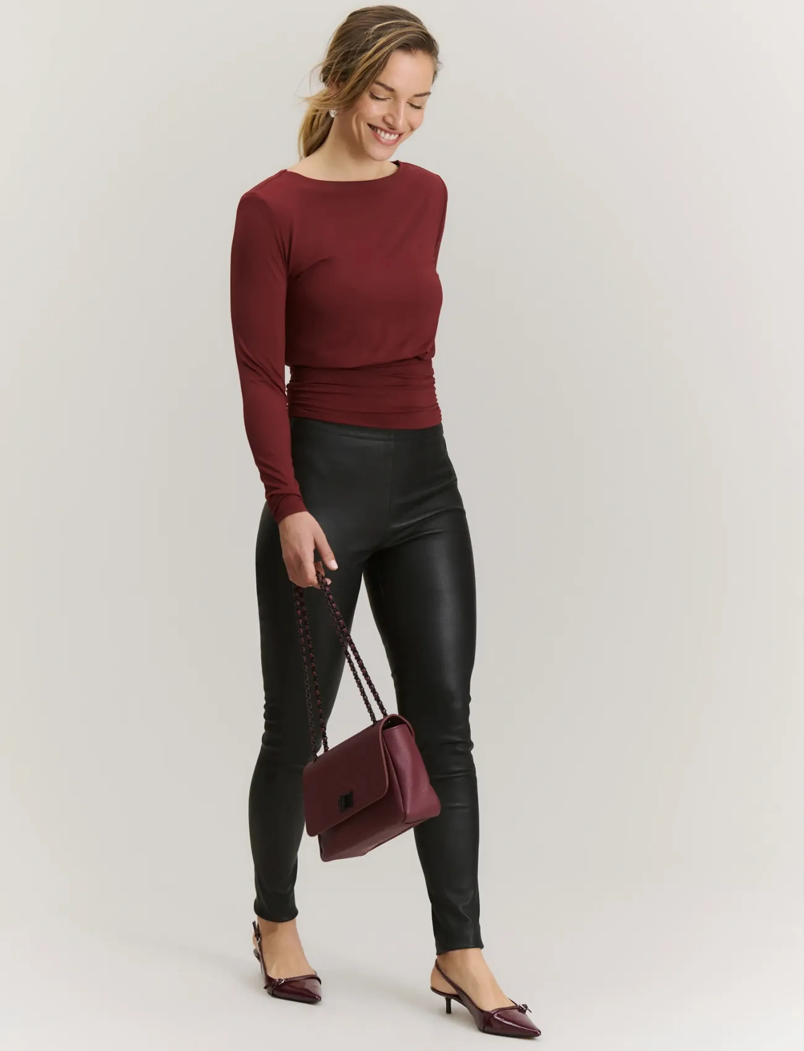 Rosemunde RWBillie LS O-neck T-shirt - Långärmade toppar - TAWNY PORT / burgundy