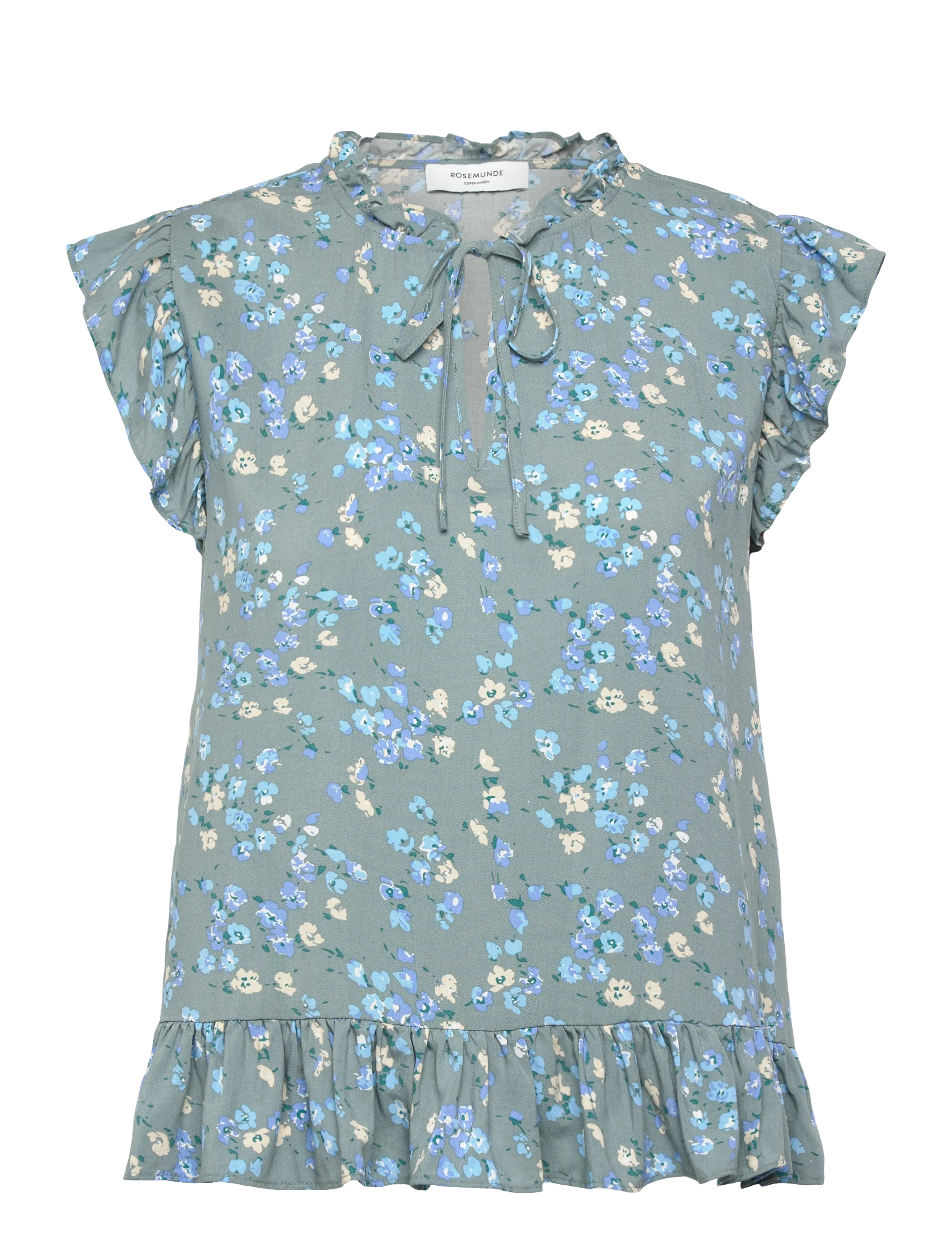 Rosemunde RWElif SL Regular Top - Bluser - FLOATING FLOWER PRINT / blue