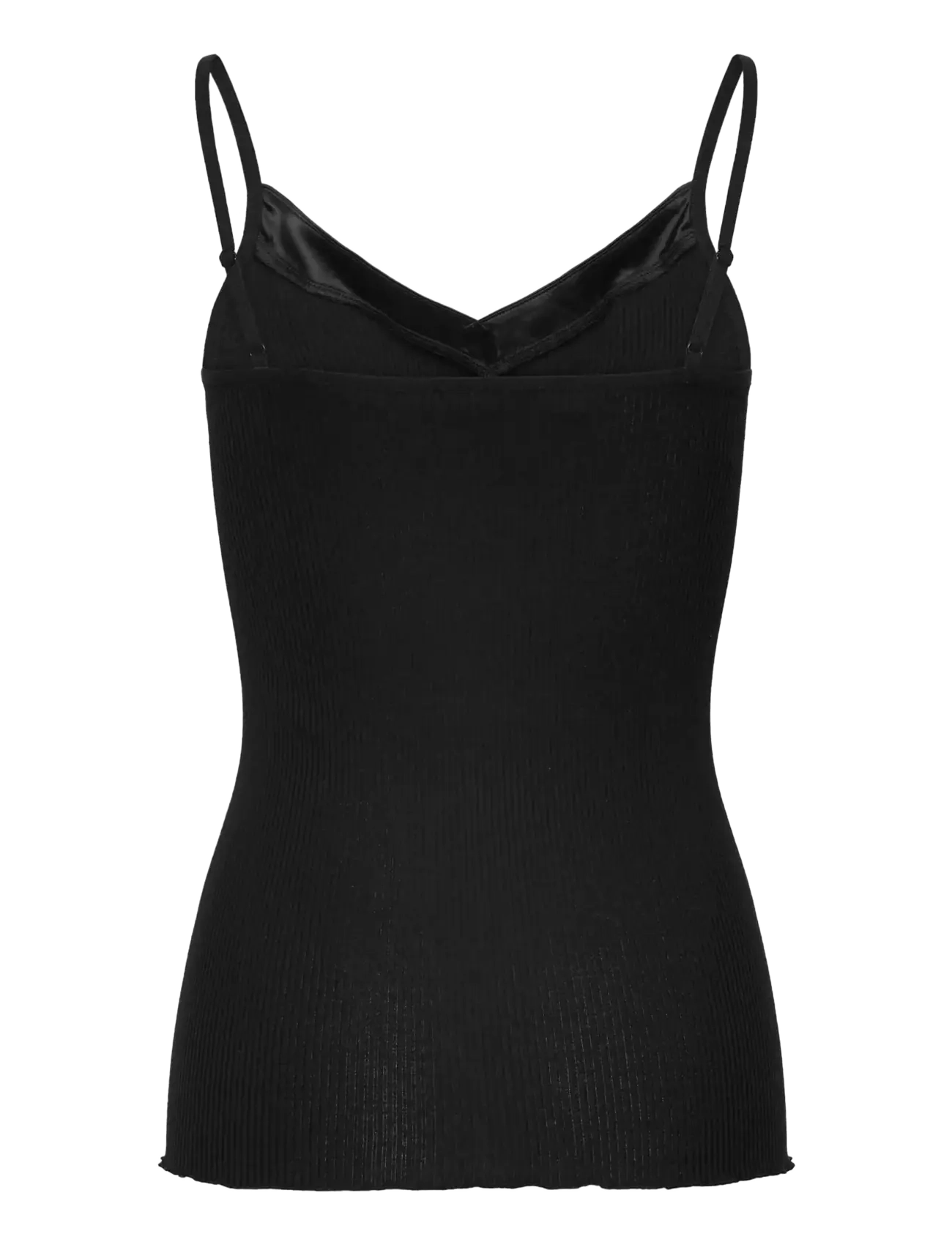 Rosemunde - RWBeatha Silk SL Strap Satin Tape T - hihattomat paidat - black - 2