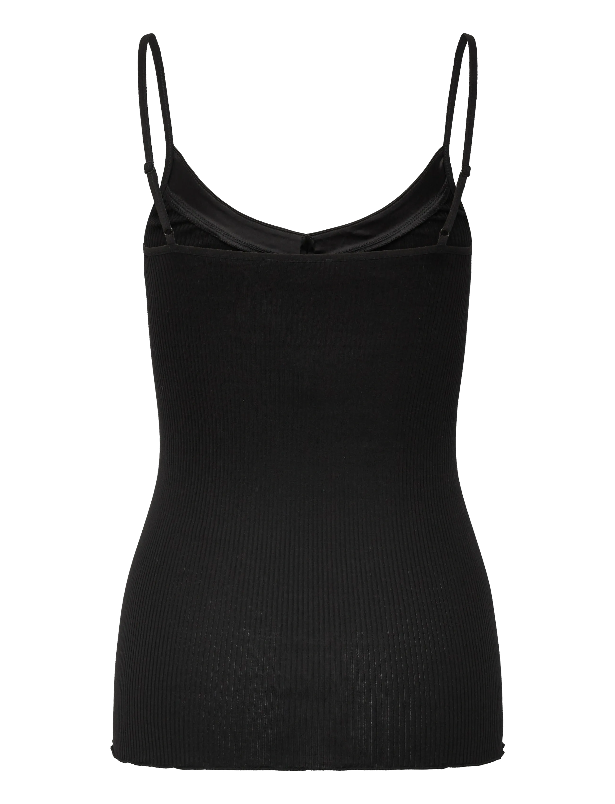 Rosemunde - RWBeatha Silk SL Strap Satin Tape T - sleeveless tops - black - 2
