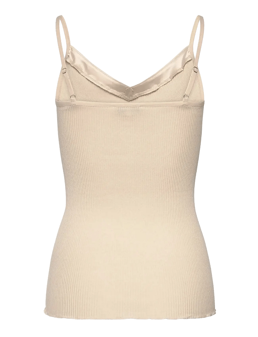 Rosemunde - RWBeatha Silk SL Strap Satin Tape Top - linnen - rainy day - 1