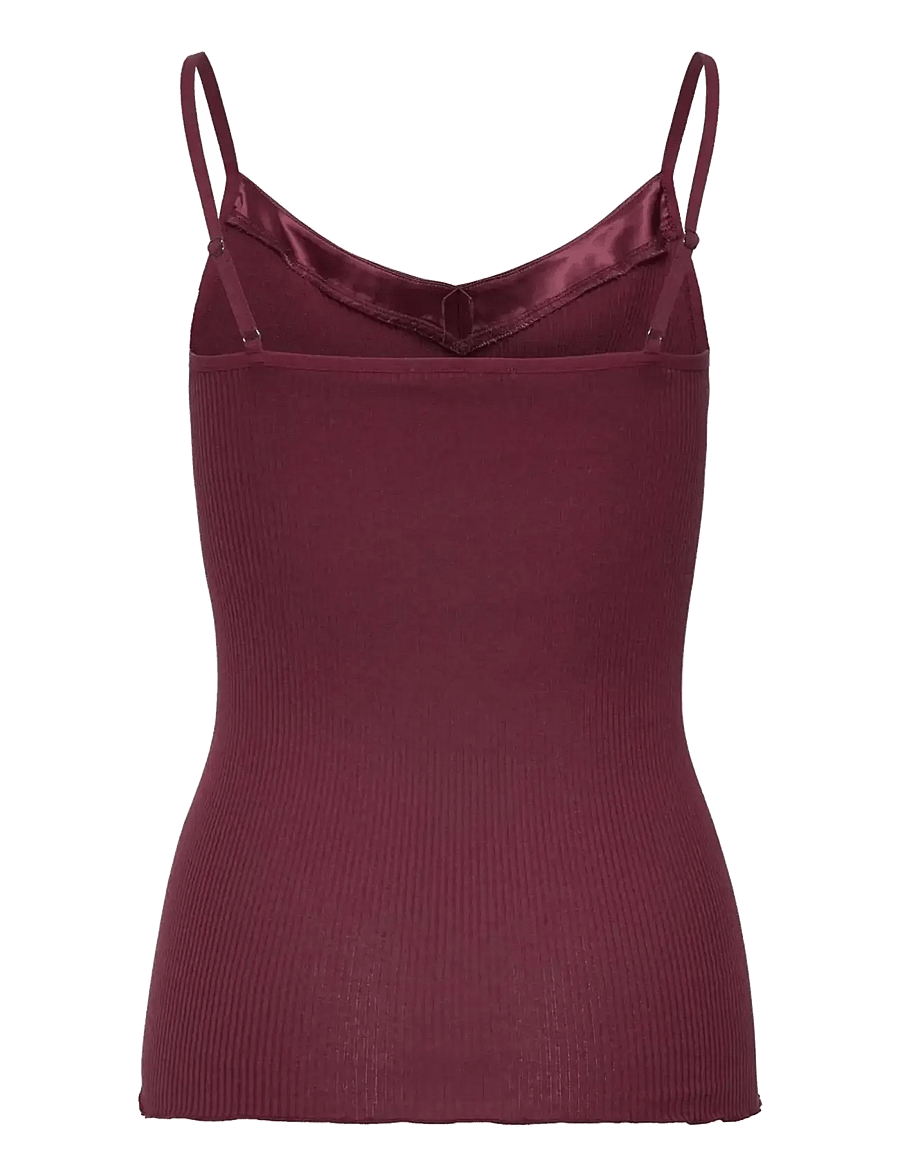 Rosemunde - RWBeatha Silk SL Strap Satin Tape Top - Ärmellose tops - windsor wine - 1