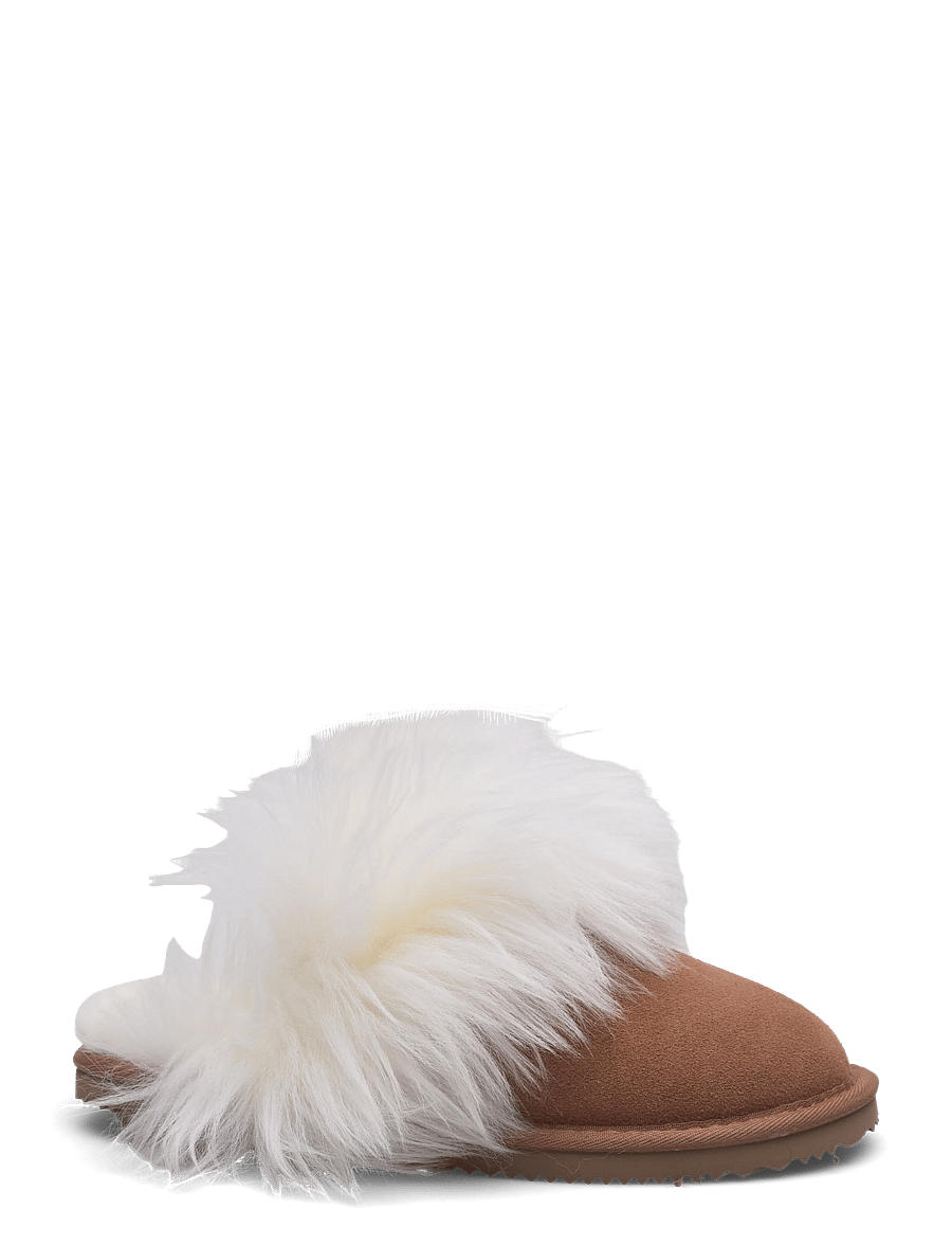 Rosemunde - RHEvelyn Leather Long Hair Slippers - hausschuhe - almond - 1
