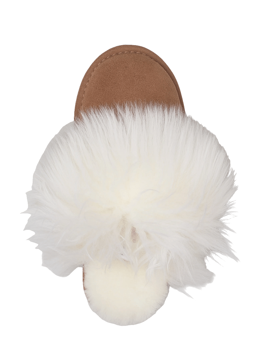 Rosemunde - RHEvelyn Leather Long Hair Slippers - hausschuhe - almond - 3