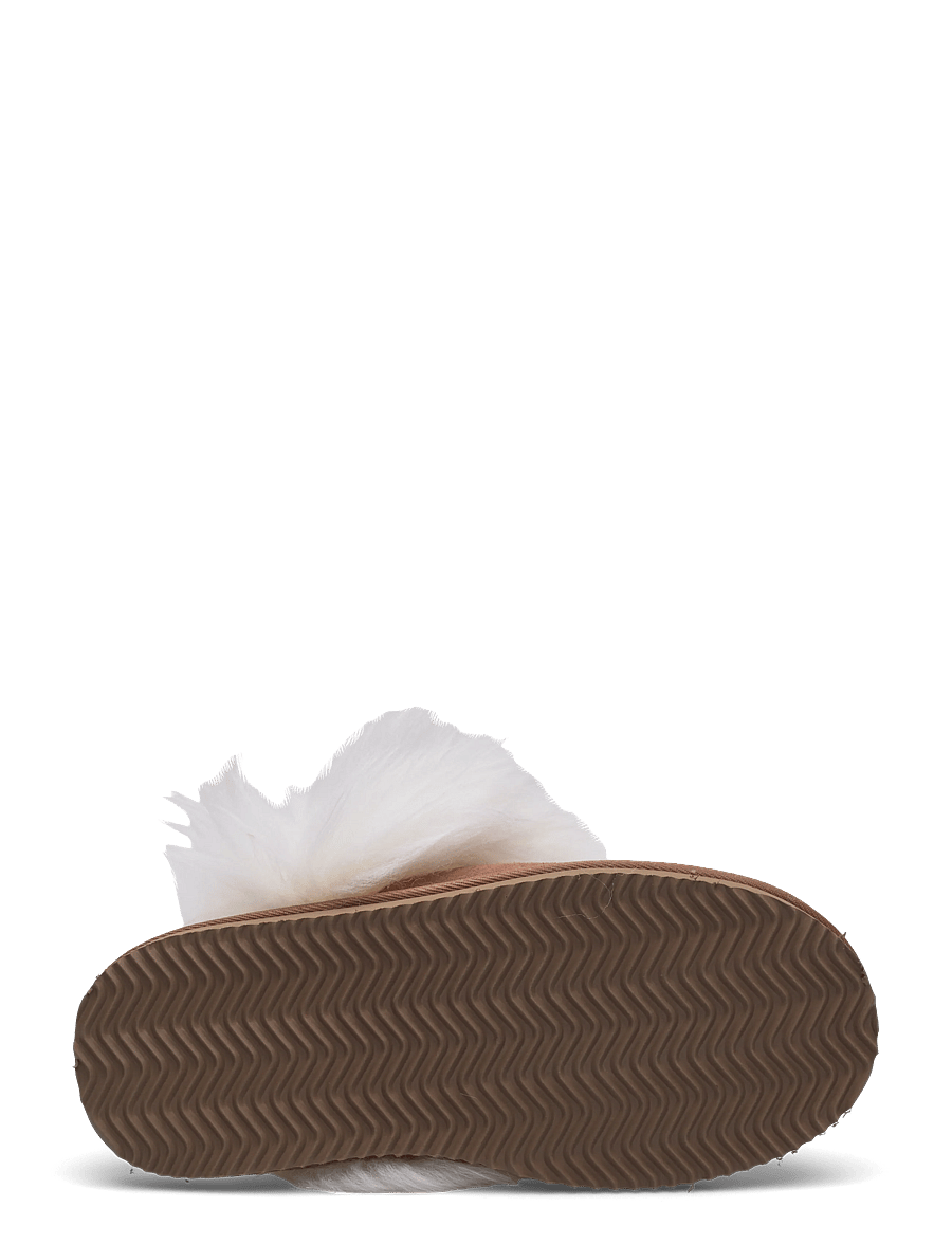 Rosemunde - RHEvelyn Leather Long Hair Slippers - hausschuhe - almond - 4