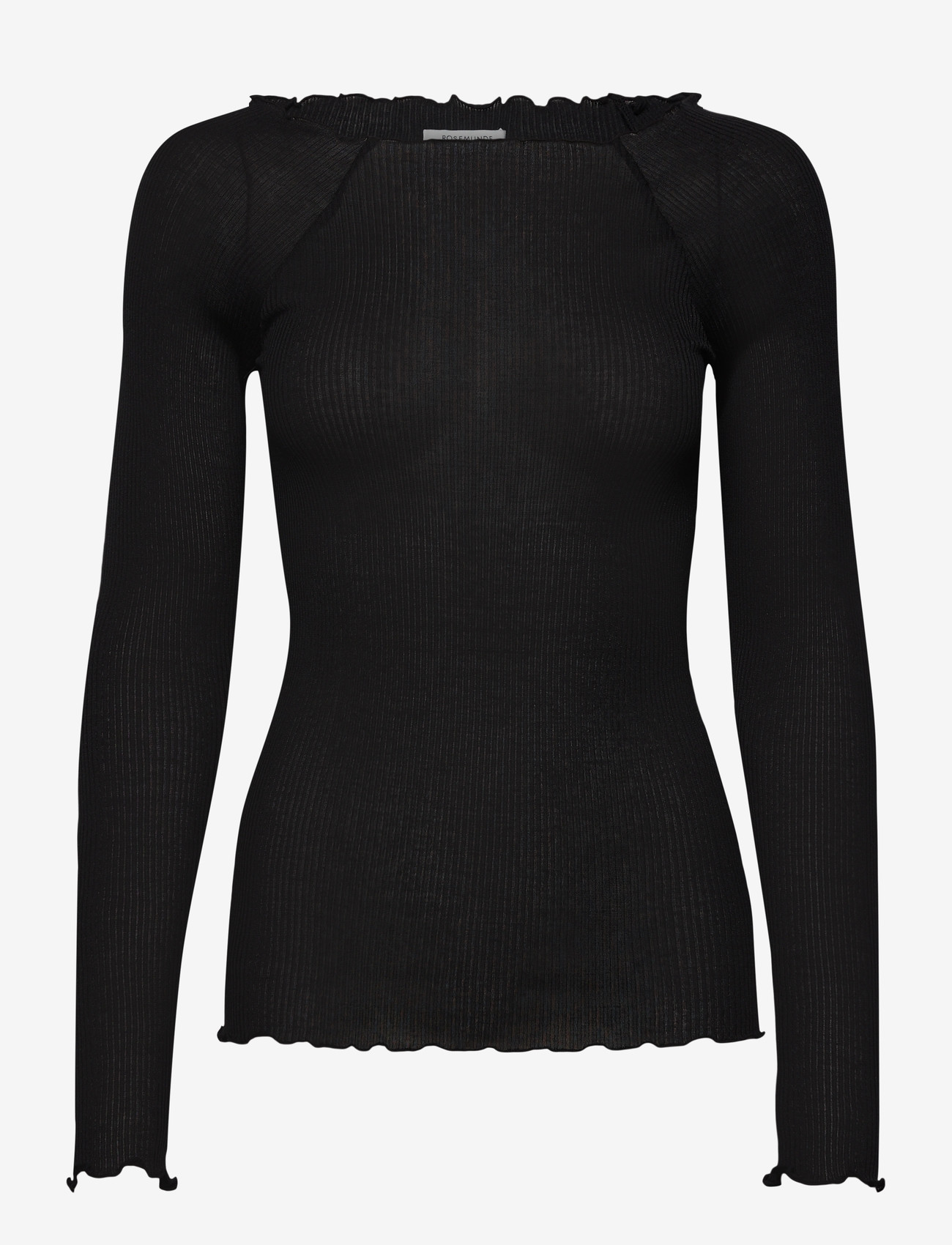 Rosemunde - RWBliss Silk LS Boatneck t-shirt - pikkade varrukatega alussärgid - black - 0