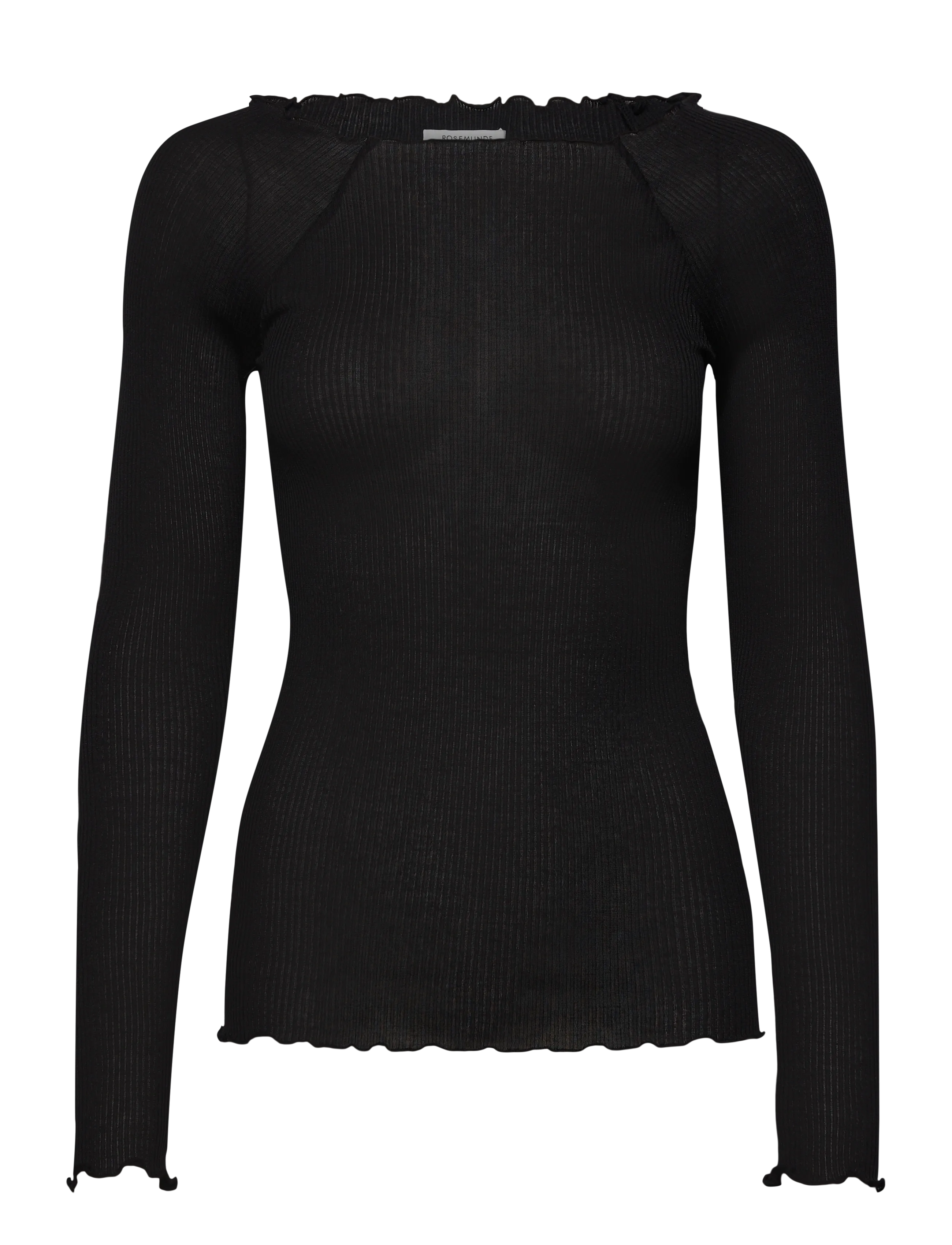 Rosemunde RWBliss Silk LS Boatneck t-shirt - Tøj - BLACK / black