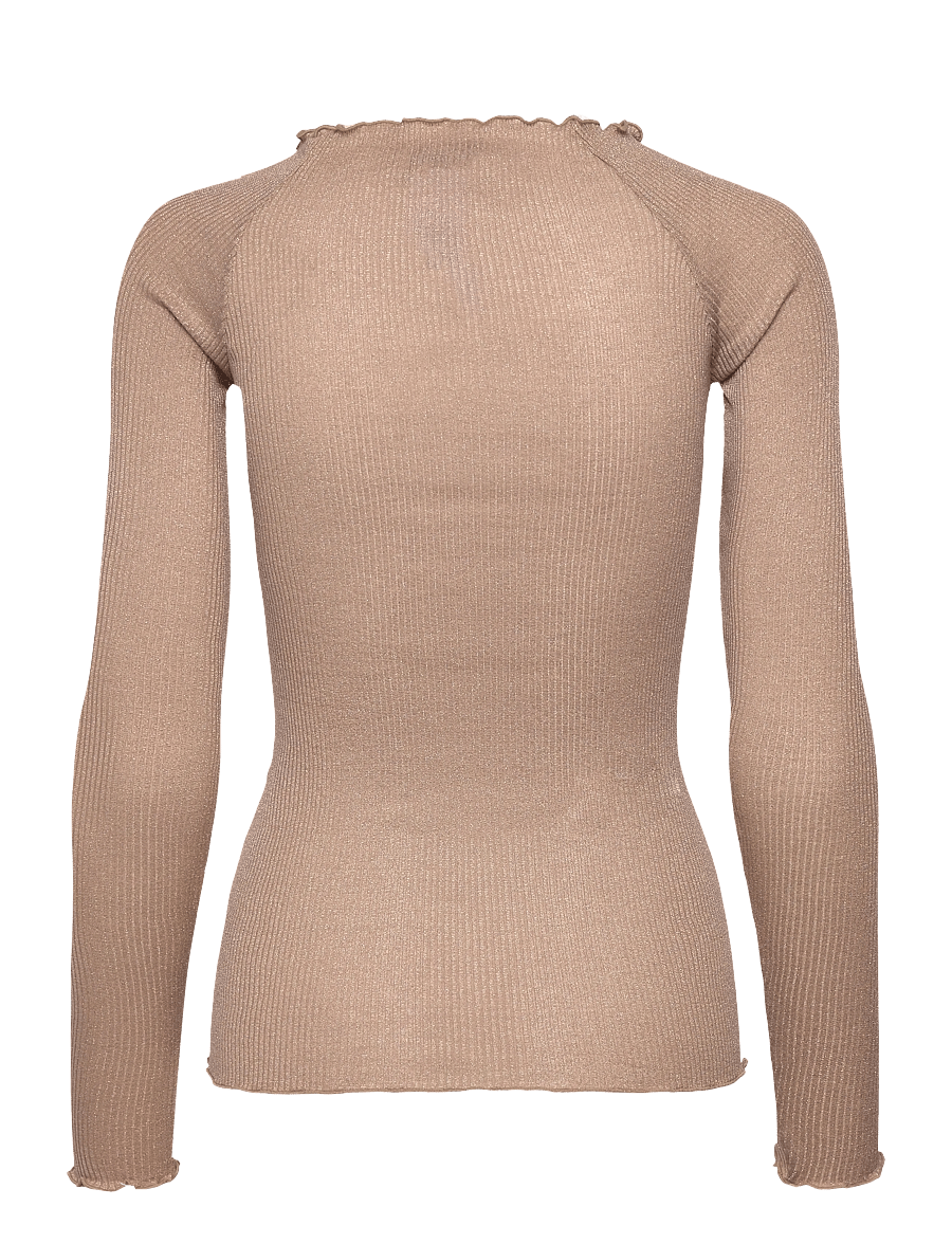 Rosemunde - RWBliss Silk LS Boatneck t-shirt - långärmade toppar - tiger's eye - 2