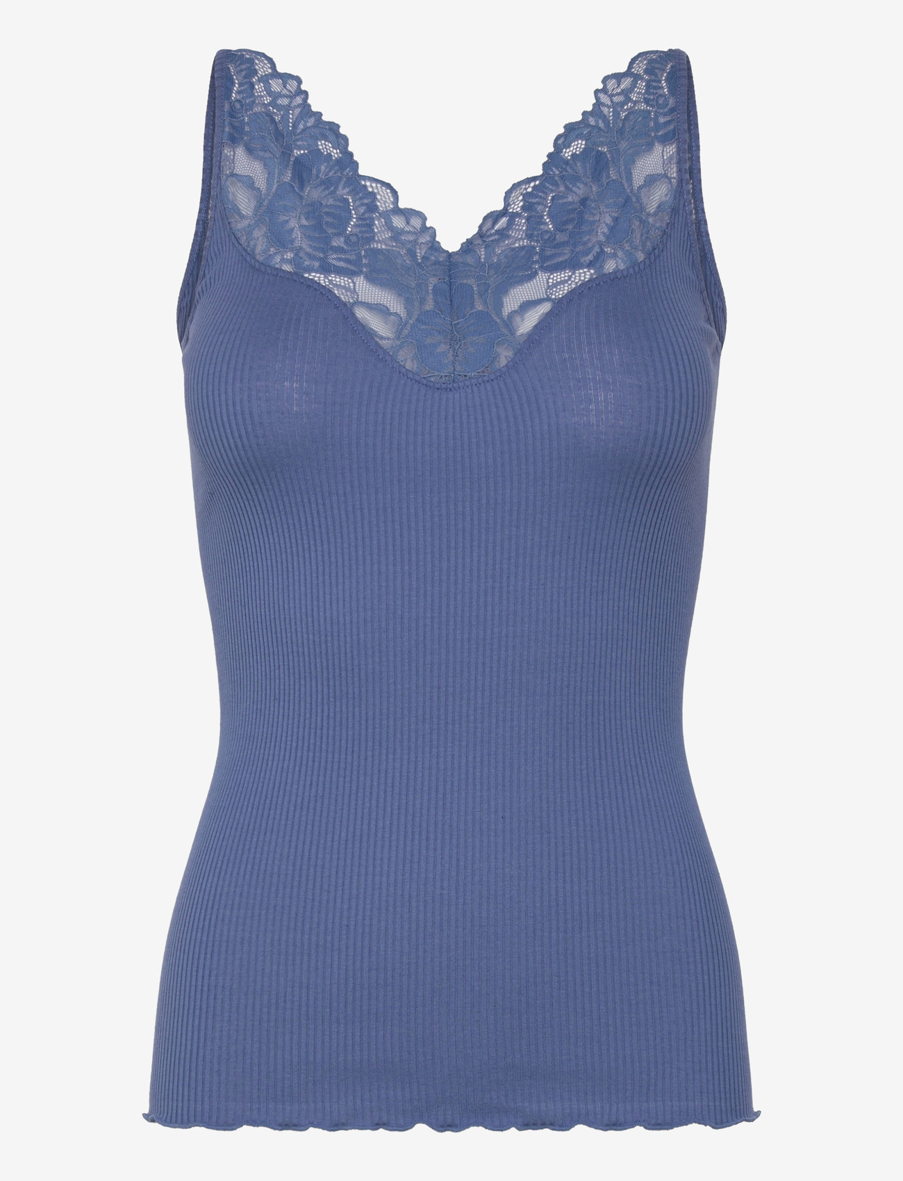 Rosemunde - RWBeatha Silk SL Lace Top - tanktops - dutch blue - 1