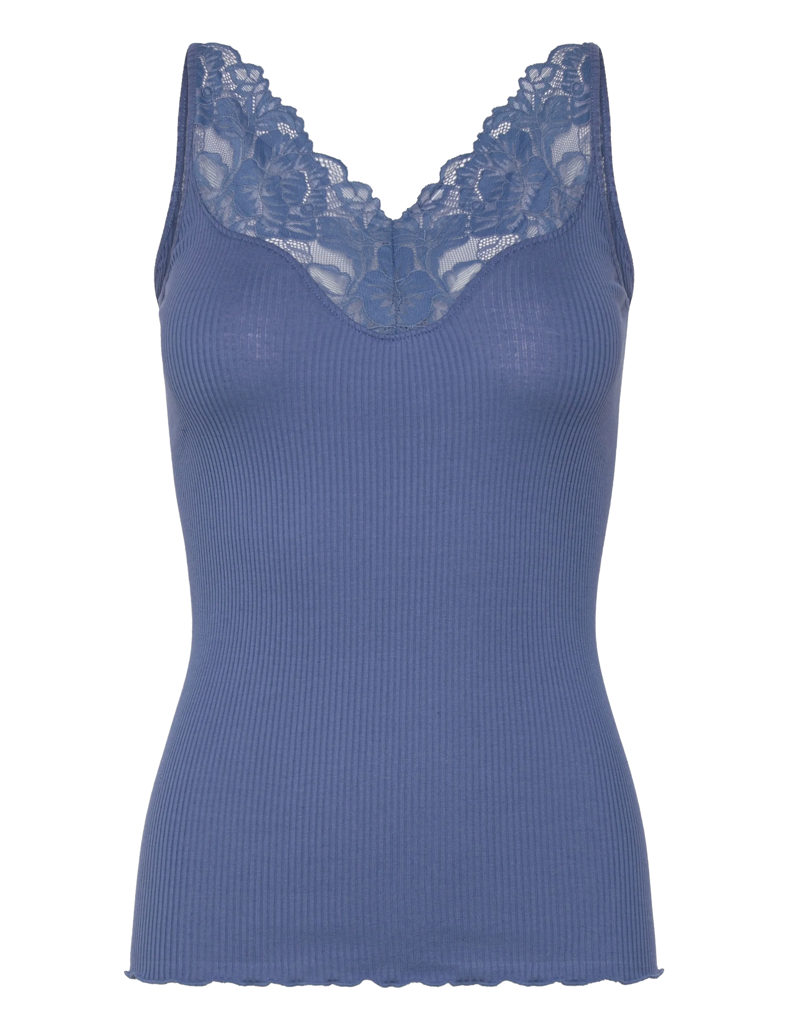 Rosemunde RWBeatha Silk SL Lace Top - Tøj - DUTCH BLUE / blue