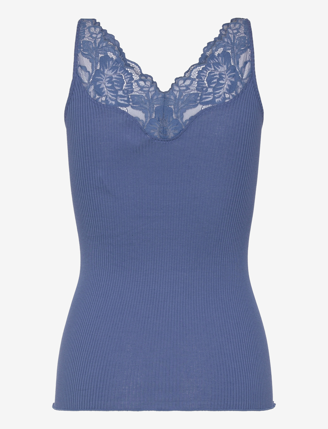 Rosemunde - RWBeatha Silk SL Lace Top - tanktops - dutch blue - 2