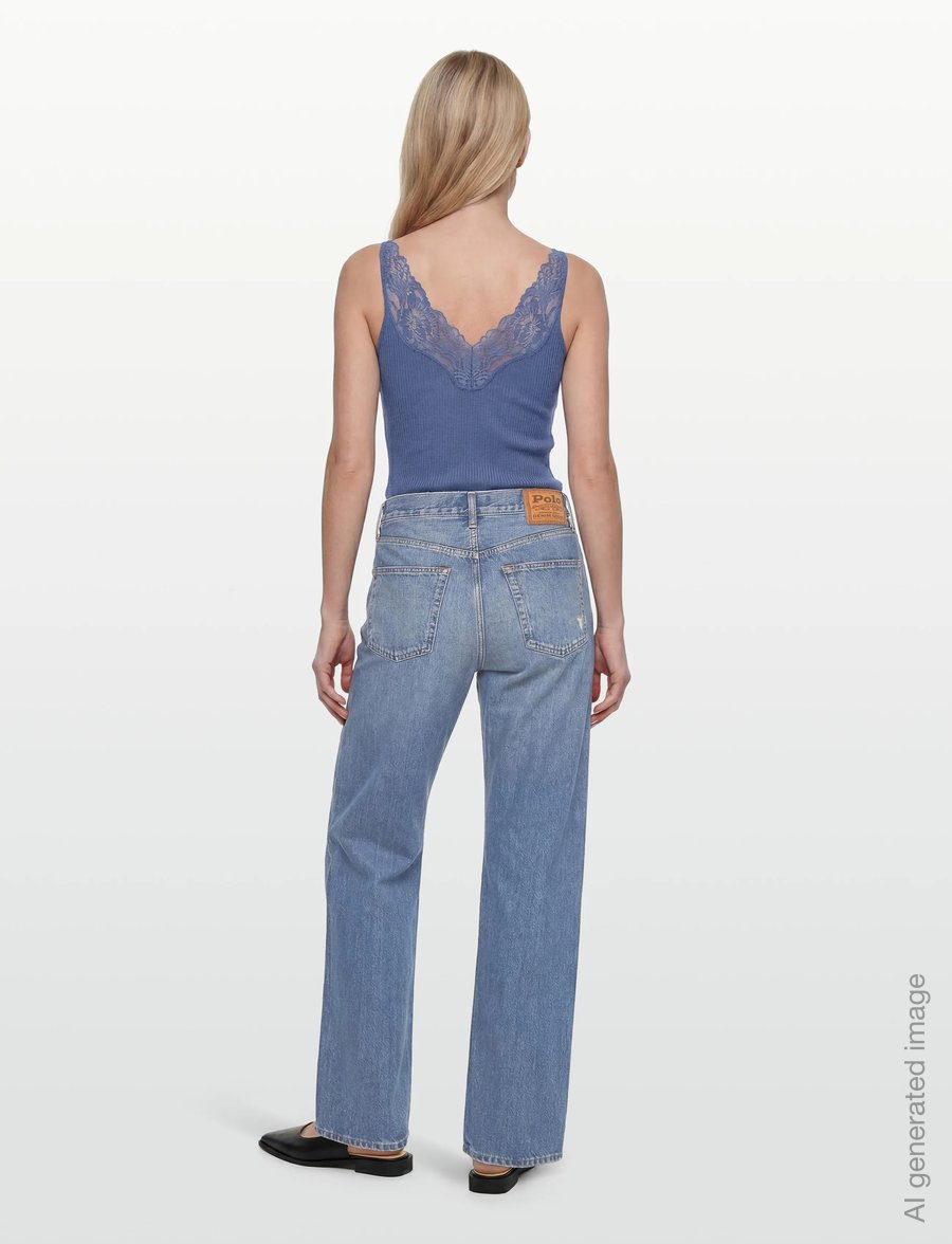 Rosemunde - RWBeatha Silk SL Lace Top - varrukateta topid - dutch blue - 4