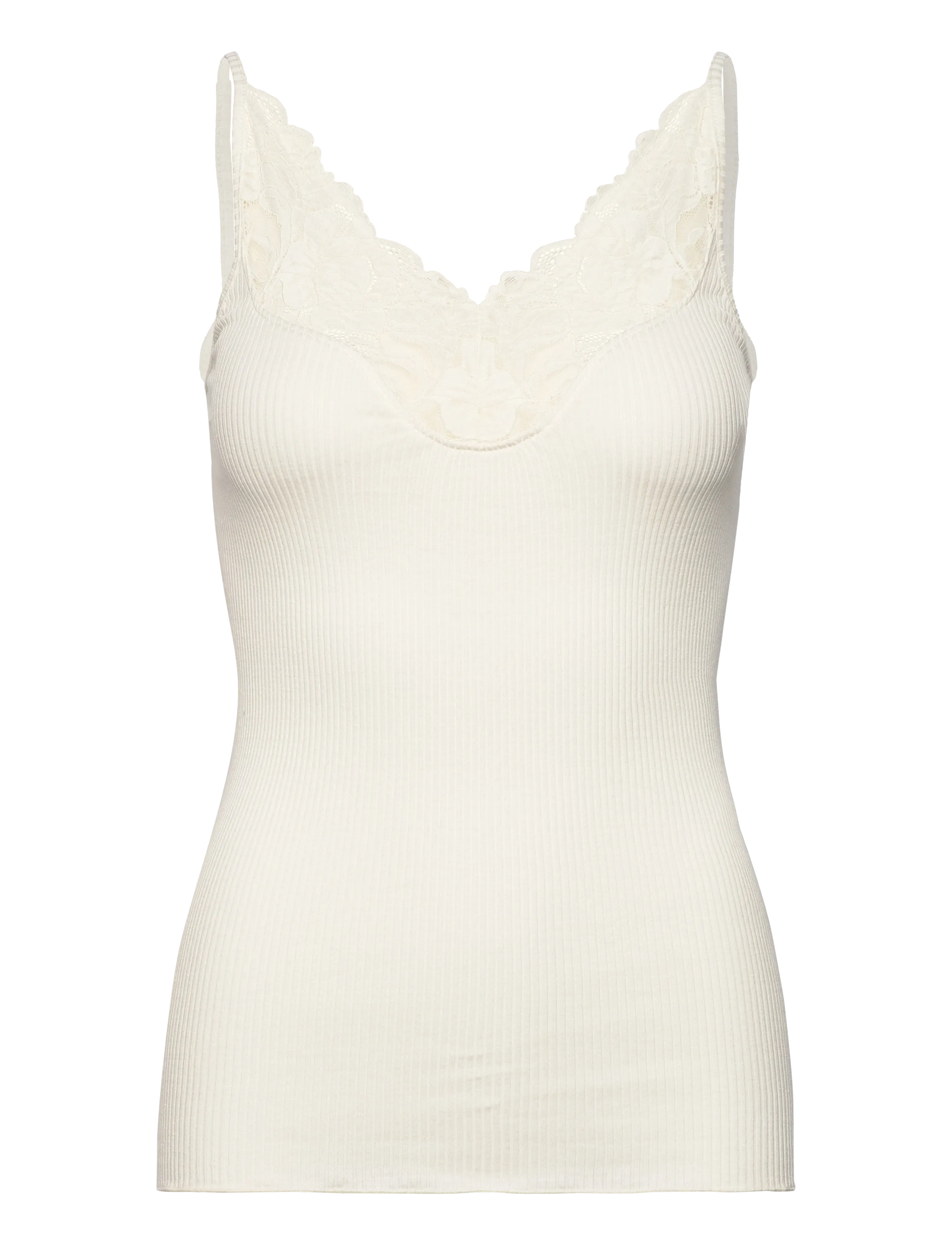 Rosemunde RWBeatha Silk SL Lace Top - Tøj - IVORY / cream