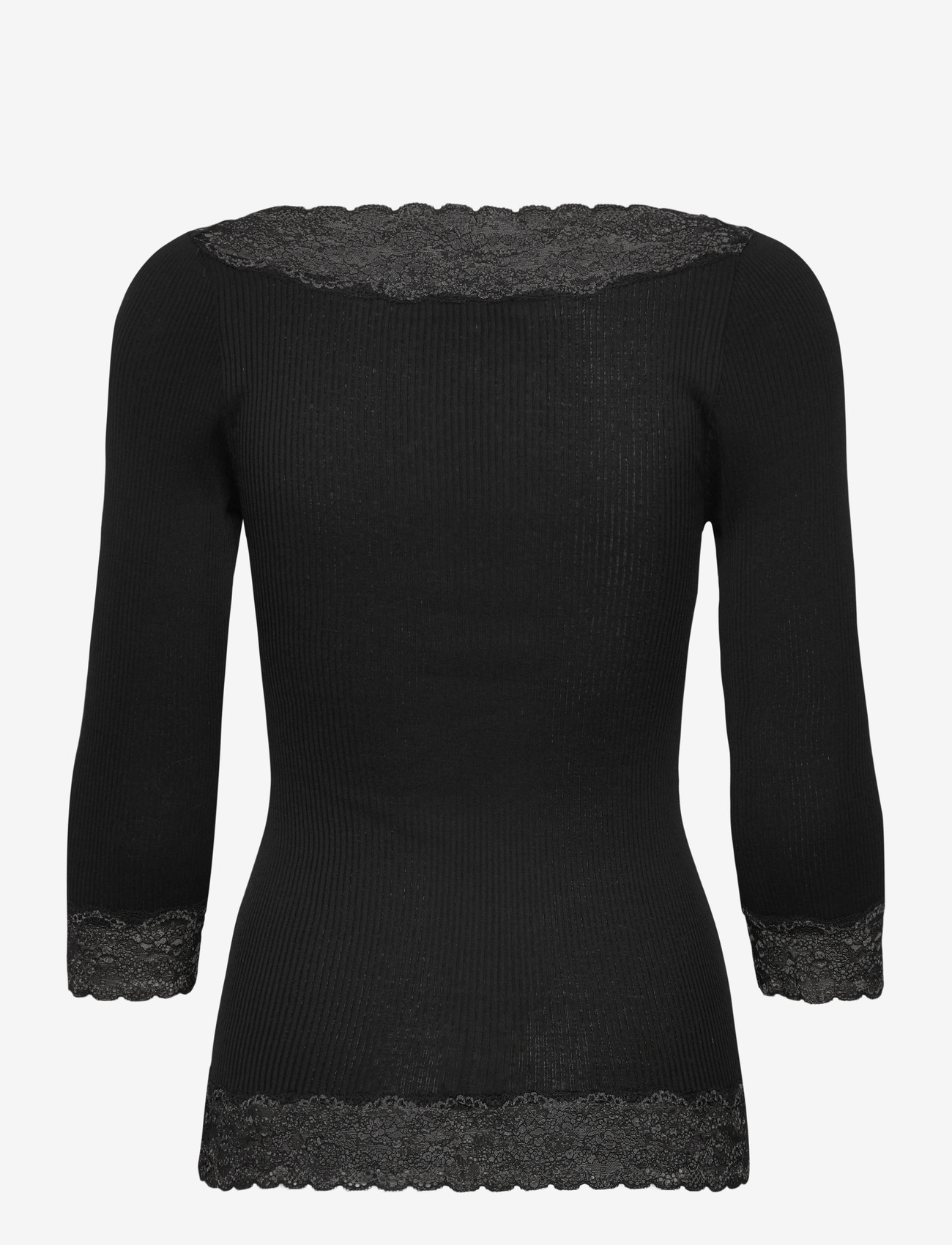 Rosemunde - RWBeatha Silk 2/4 Boatneck 2 Color - langærmede toppe - black - 1
