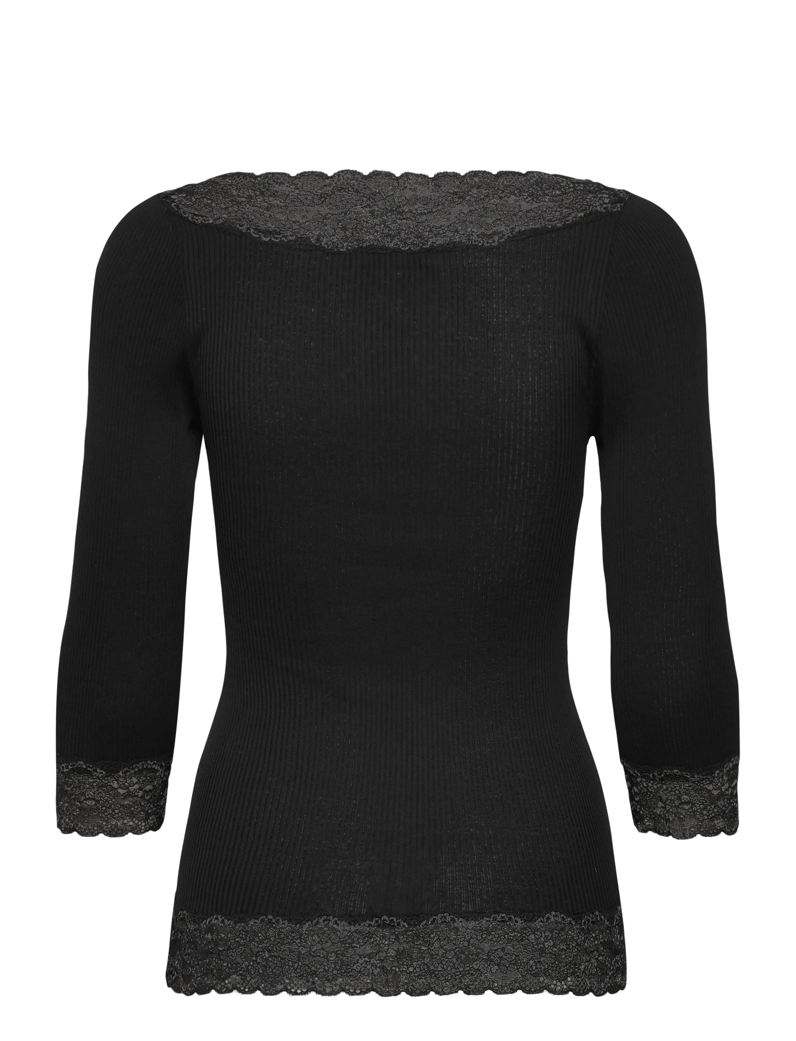 Rosemunde - RWBeatha Silk 2/4 Boatneck 2 Color - t-shirts - black - 1