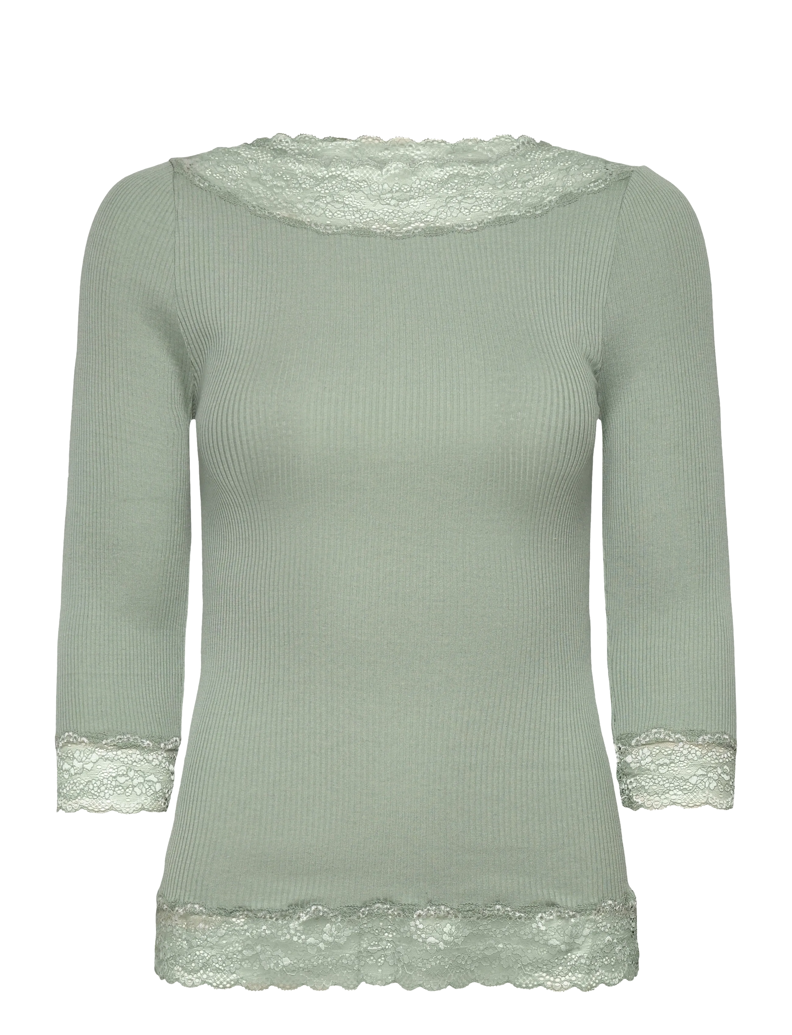 Rosemunde RWBeatha Silk 2/4 Boatneck 2 Color - Tøj - ICEBERG GREEN / green