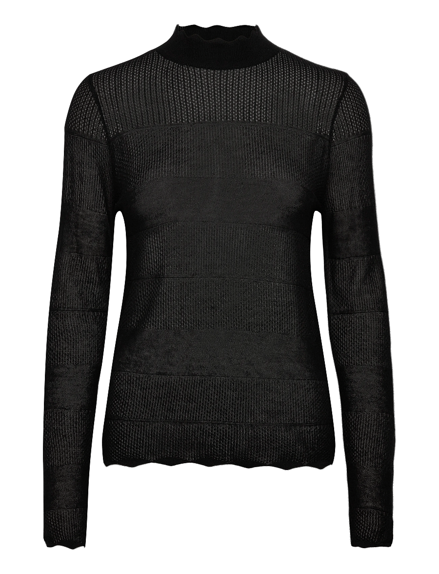 Rosemunde - RWLotus Tencel LS Mock Neck Pullove - pullover - black - 0