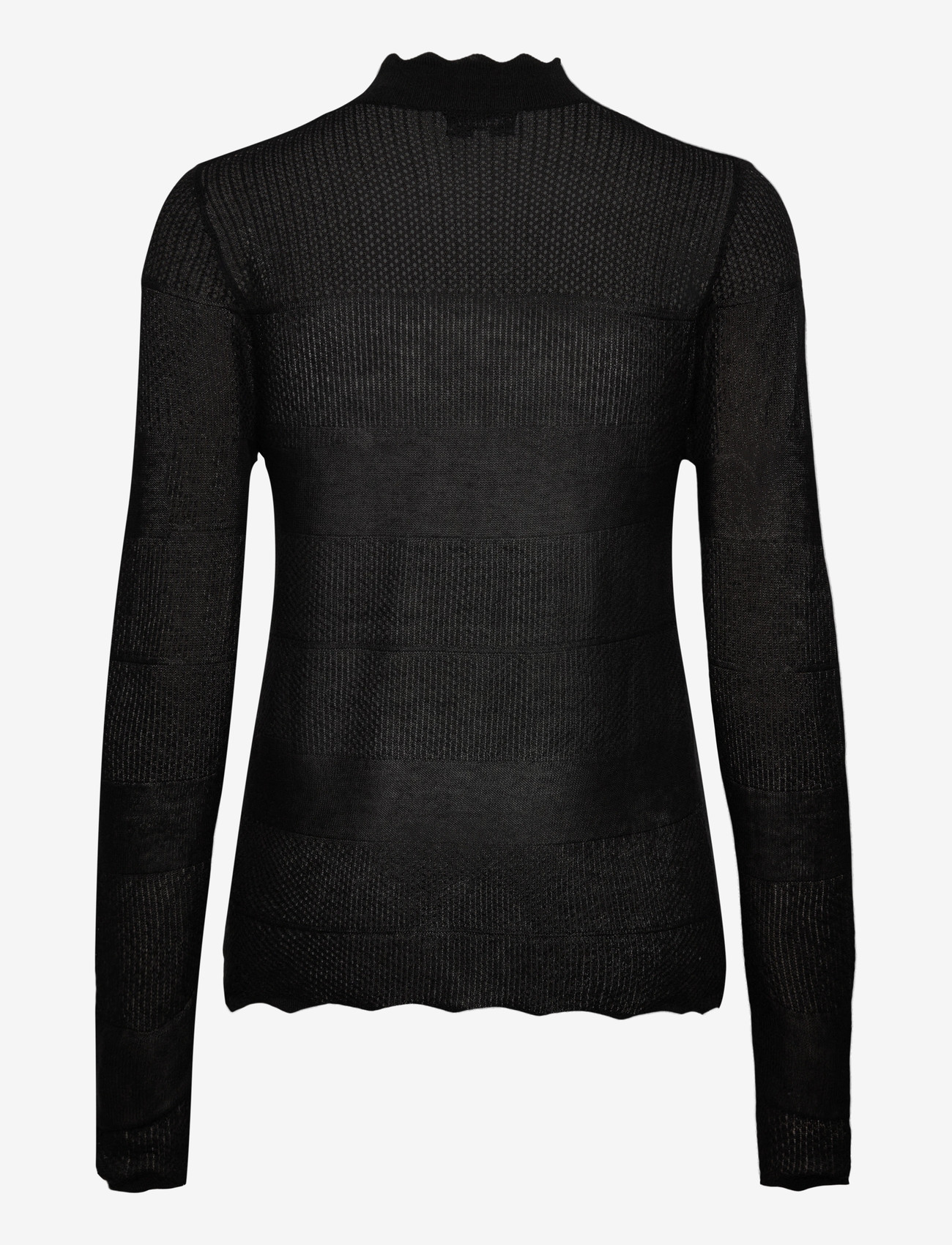 Rosemunde - RWLotus Tencel LS Mock Neck Pullove - jumpers - black - 1