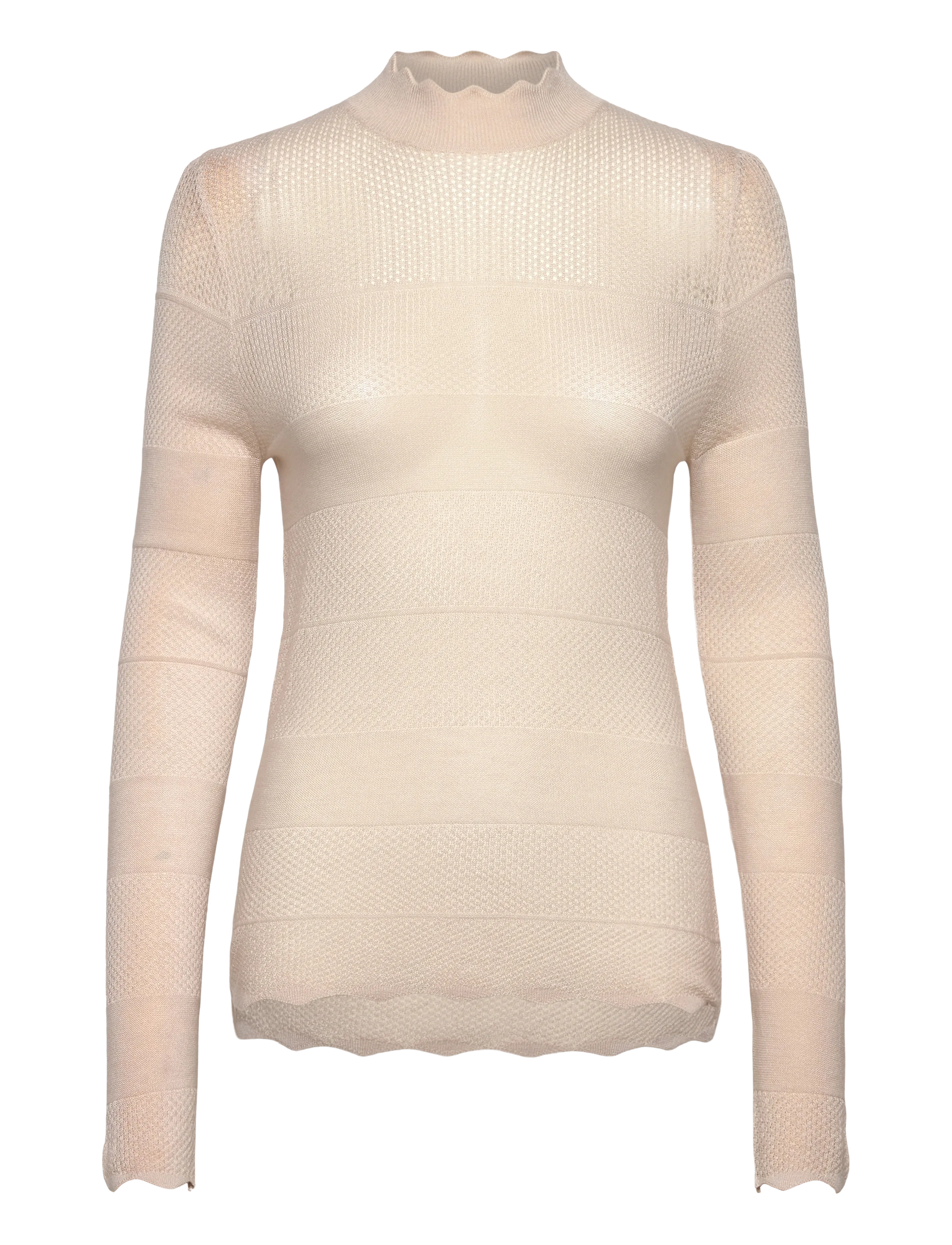 Rosemunde RWLotus Tencel LS Mock Neck Pullove - Pullover - RAINY DAY / beige