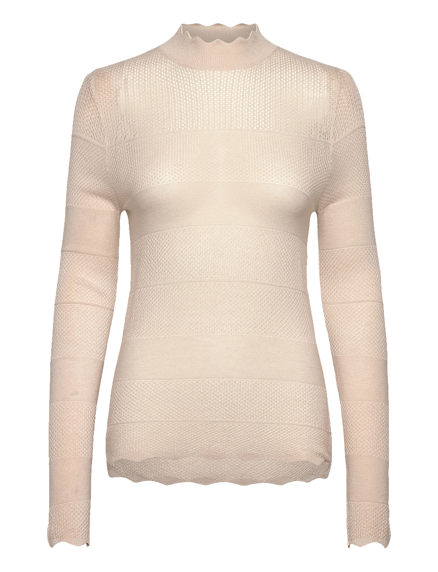 Rosemunde - RWLotus Tencel LS Mock Neck Pullove - jumpers - rainy day - 0
