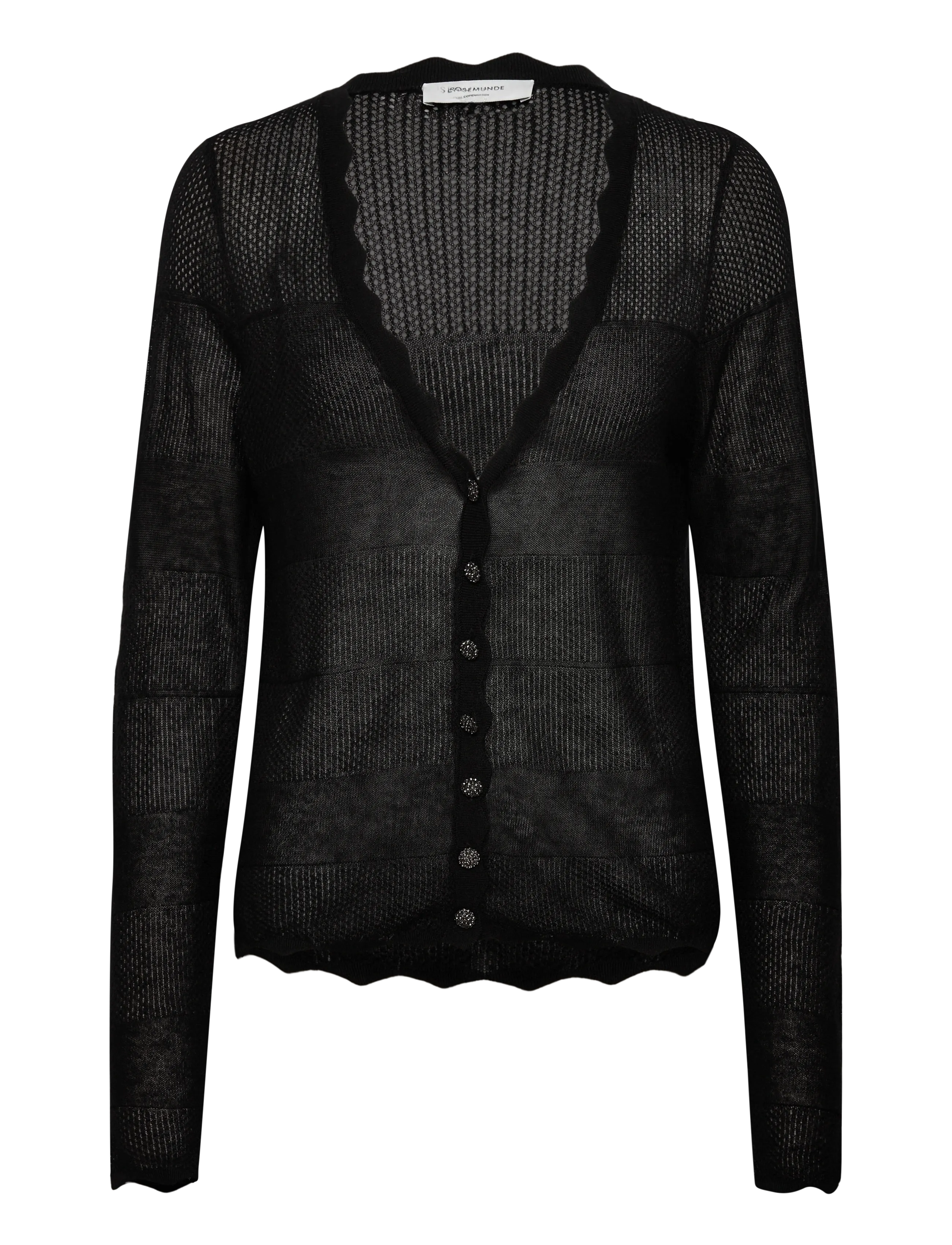 Rosemunde RWLotus Tencel LS Cardigan - Cardigans - BLACK / black