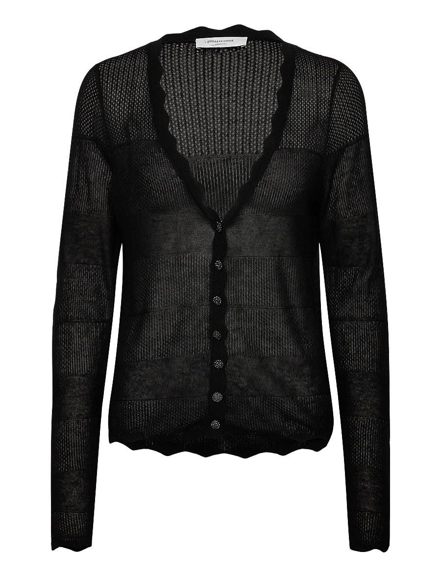 Rosemunde - RWLotus Tencel LS Cardigan - strickjacken - black - 1
