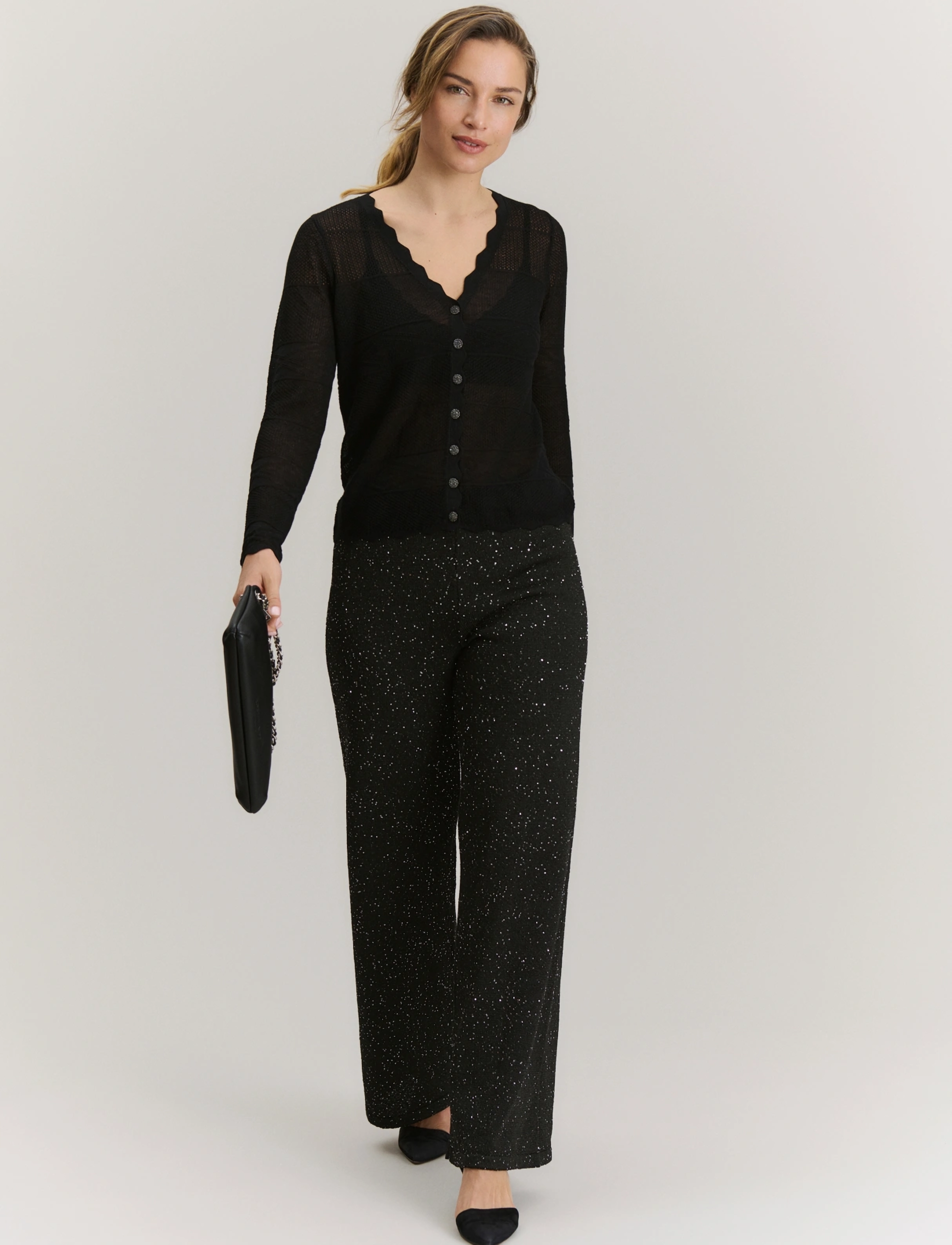 Rosemunde Rwlotus Tencel Ls Cardigan, S, Black, Strik > Cardigans, Dame