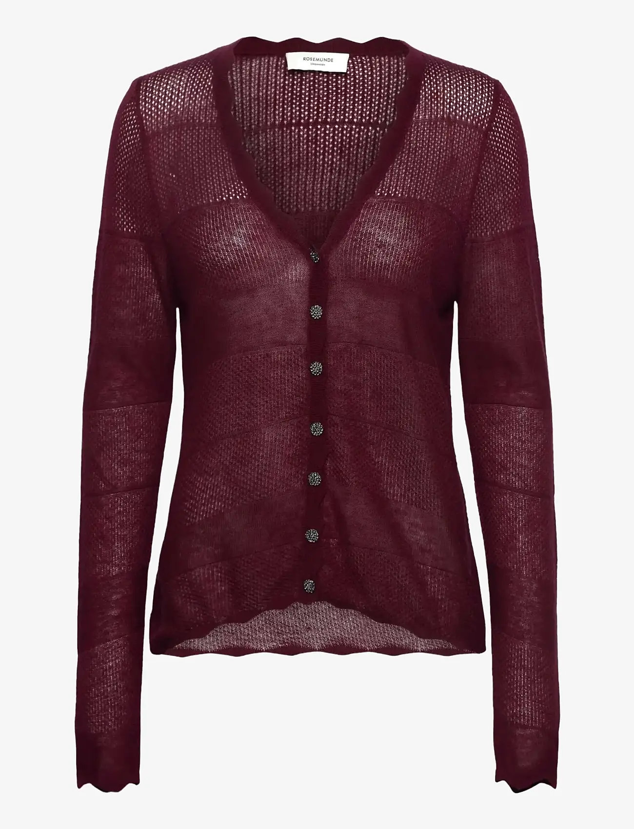 Rosemunde - RWLotus Tencel LS Cardigan - koftor - tawny port - 0