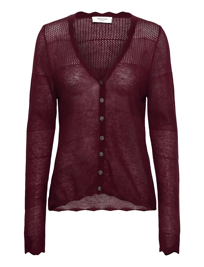 Rosemunde - RWLotus Tencel LS Cardigan - koftor - tawny port - 0